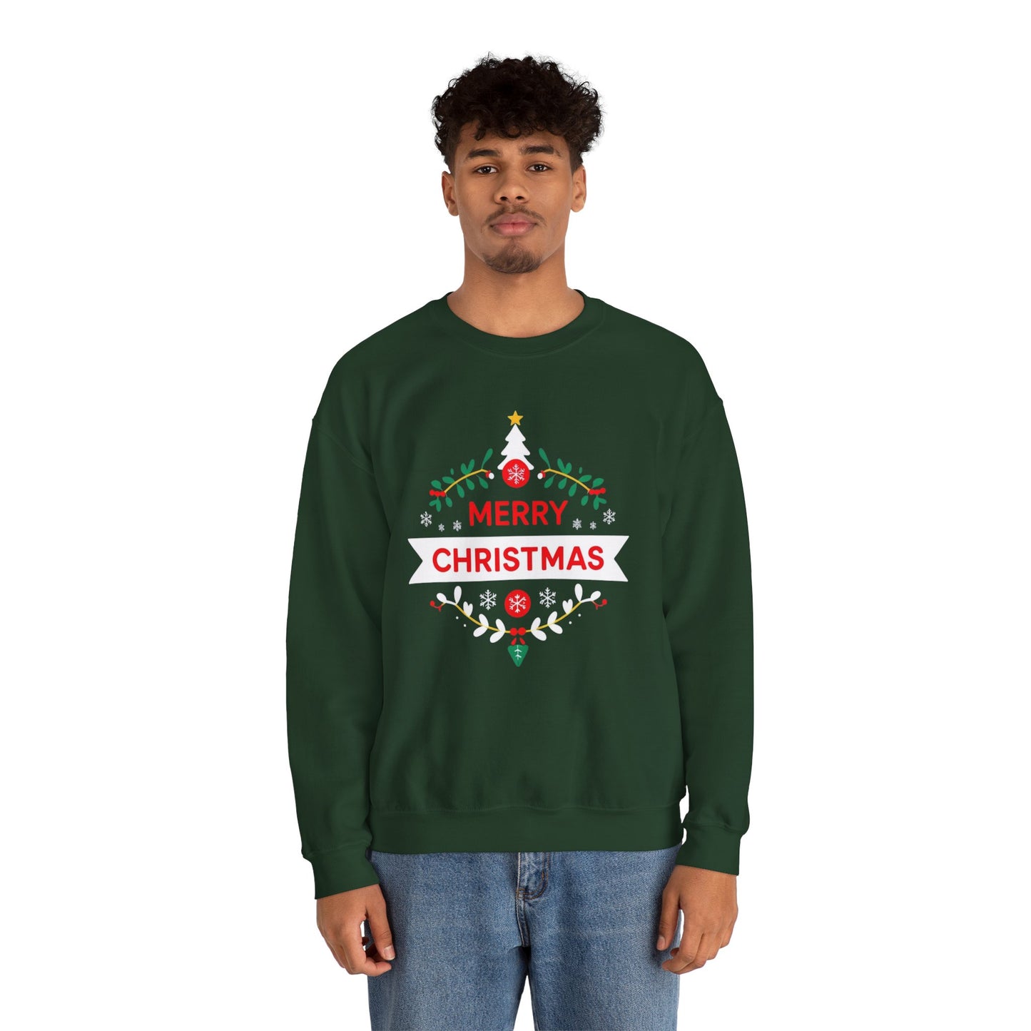 Merry Christmas Unisex Crewneck Sweatshirt, Holiday Sweater, Christmas Gift, Cozy Crewneck, Winter Fashion