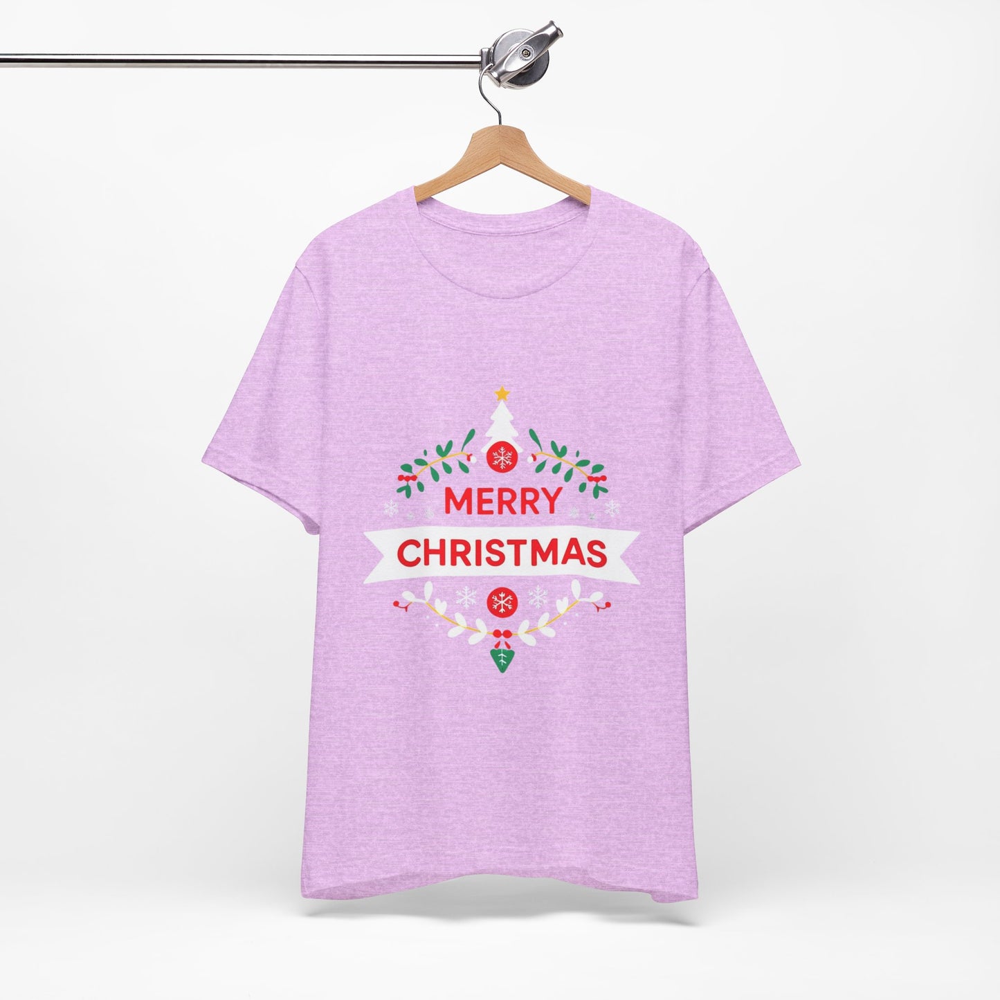 Merry Christmas Unisex Tee, Holiday T-Shirt, Festive Short Sleeve Shirt, Christmas Gift, Seasonal Apparel