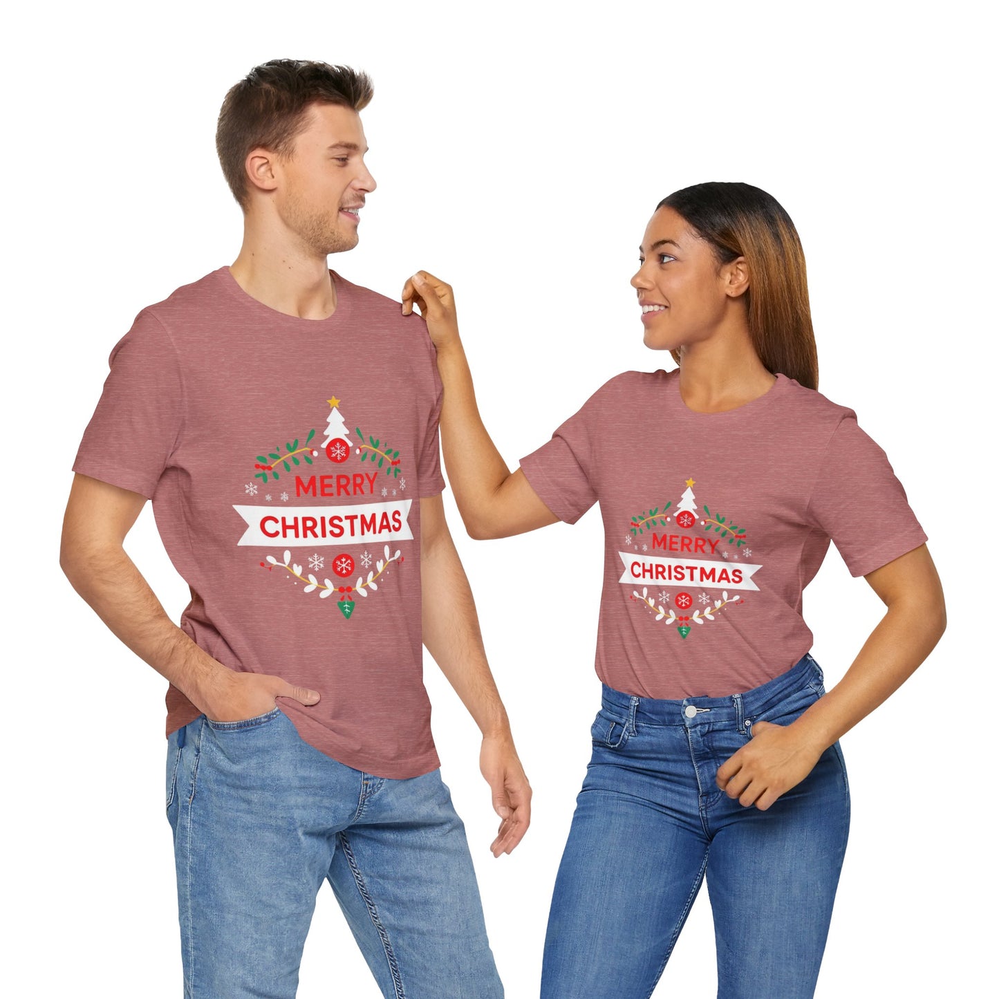 Merry Christmas Unisex Tee, Holiday T-Shirt, Festive Short Sleeve Shirt, Christmas Gift, Seasonal Apparel