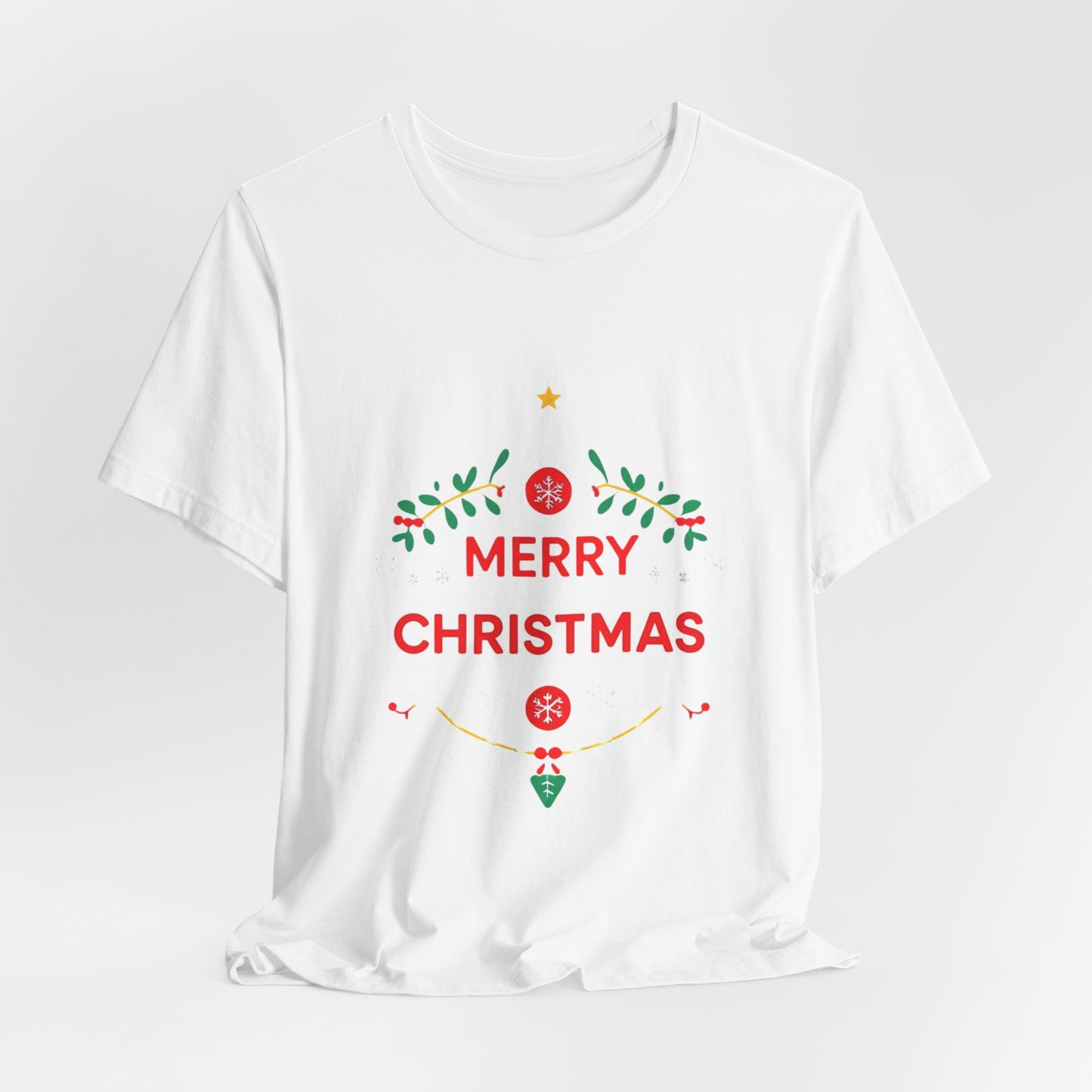Merry Christmas Unisex Tee, Holiday T-Shirt, Festive Short Sleeve Shirt, Christmas Gift, Seasonal Apparel