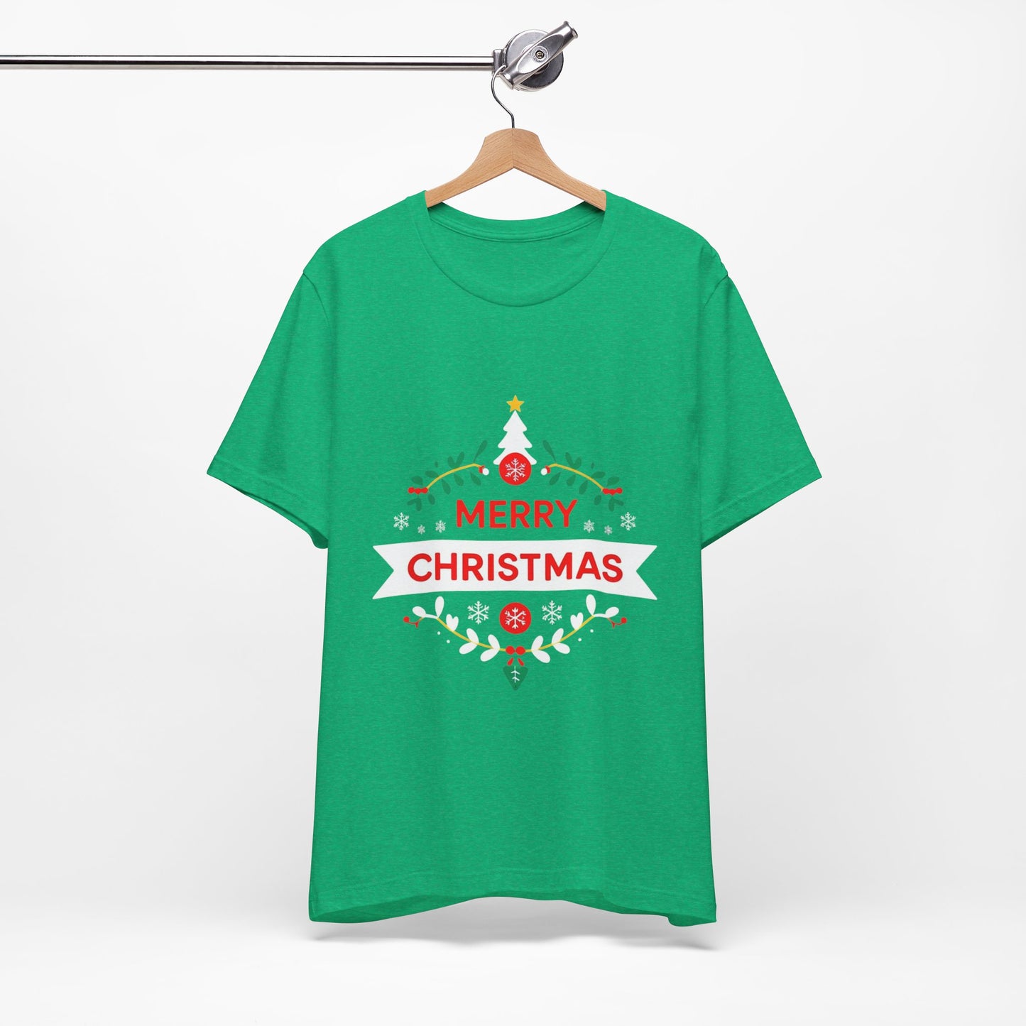 Merry Christmas Unisex Tee, Holiday T-Shirt, Festive Short Sleeve Shirt, Christmas Gift, Seasonal Apparel