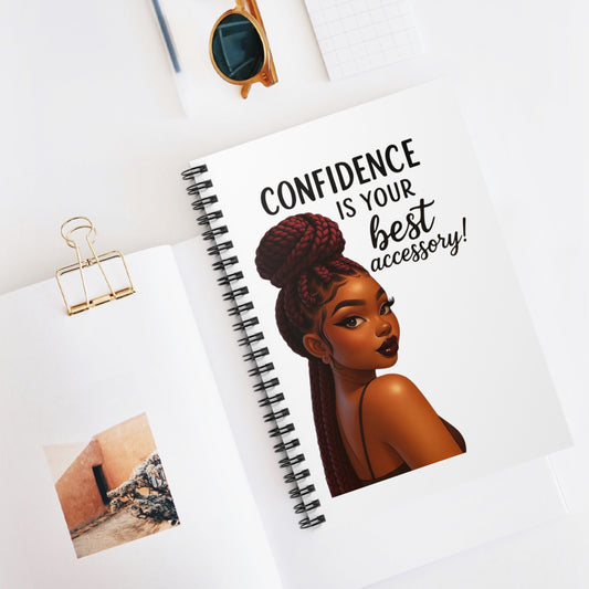 Confidence Spiral Notebook - Your Best Accessory, Motivational Journal for Self-Love, Inspirational Gift, School Supplies, Study Planner