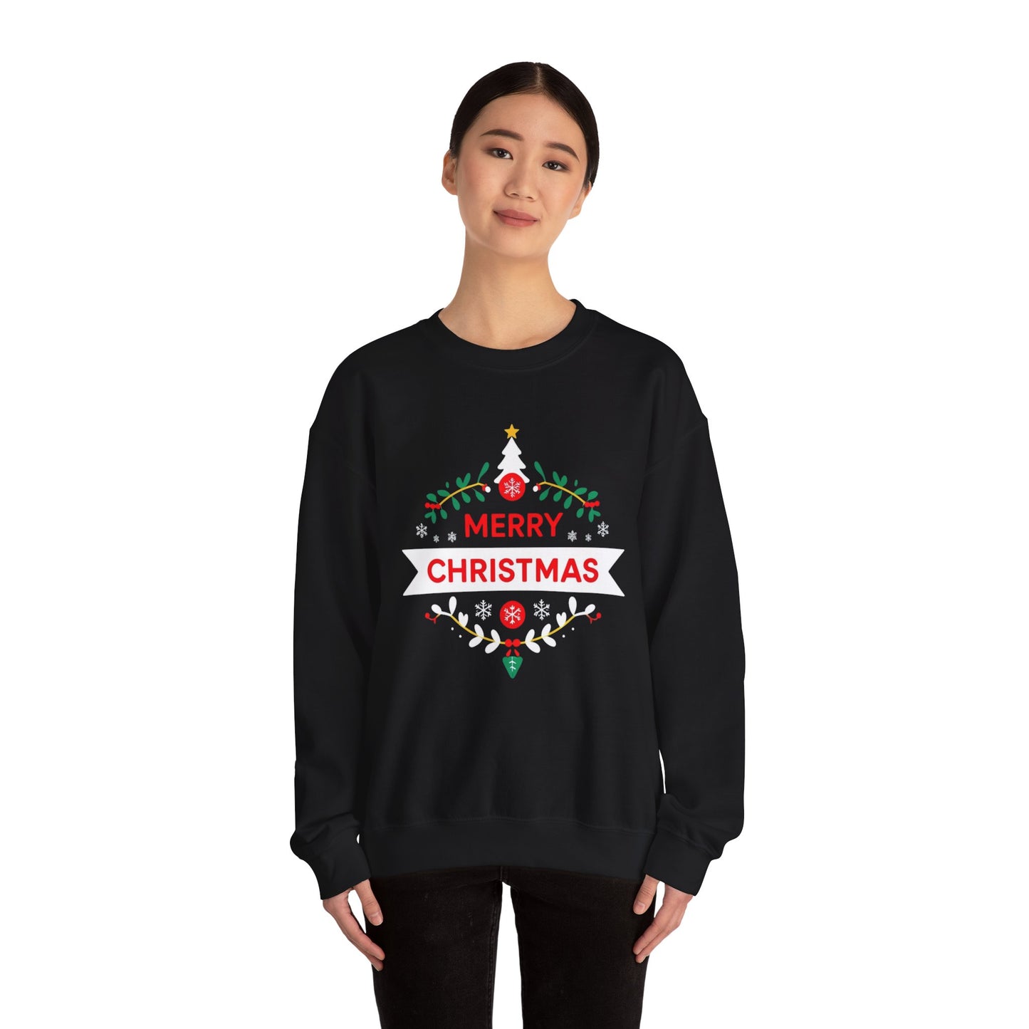 Merry Christmas Unisex Crewneck Sweatshirt, Holiday Sweater, Christmas Gift, Cozy Crewneck, Winter Fashion