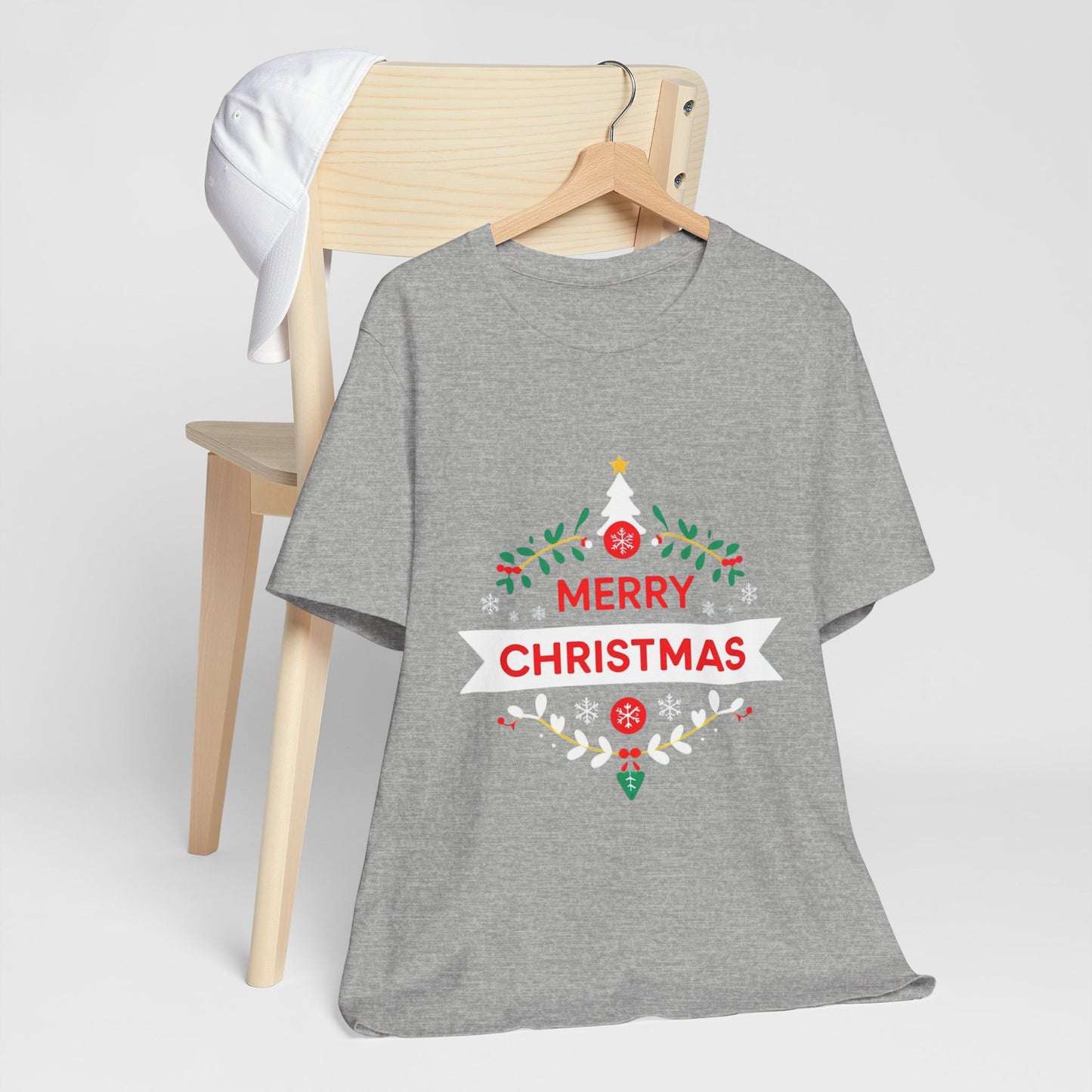 Merry Christmas Unisex Tee, Holiday T-Shirt, Festive Short Sleeve Shirt, Christmas Gift, Seasonal Apparel