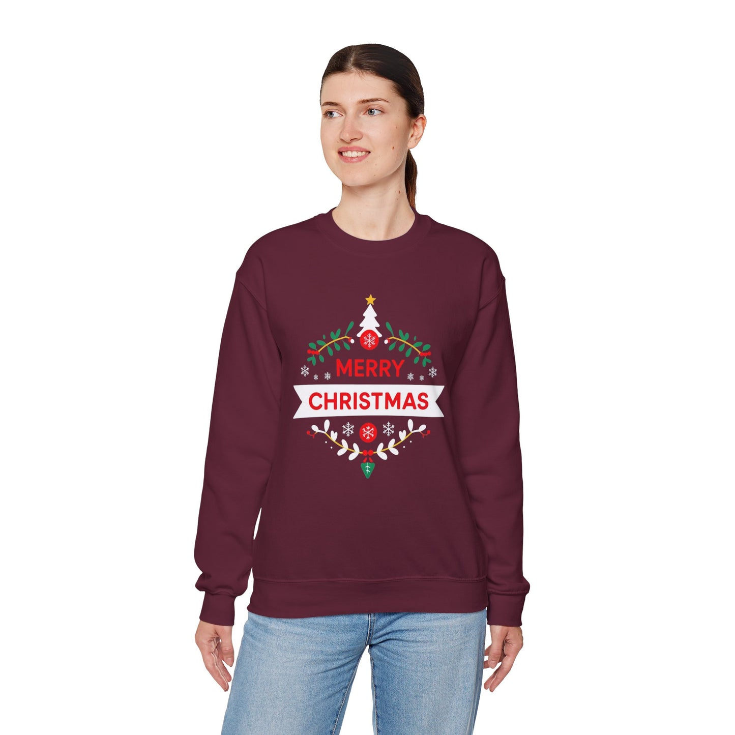 Merry Christmas Unisex Crewneck Sweatshirt, Holiday Sweater, Christmas Gift, Cozy Crewneck, Winter Fashion