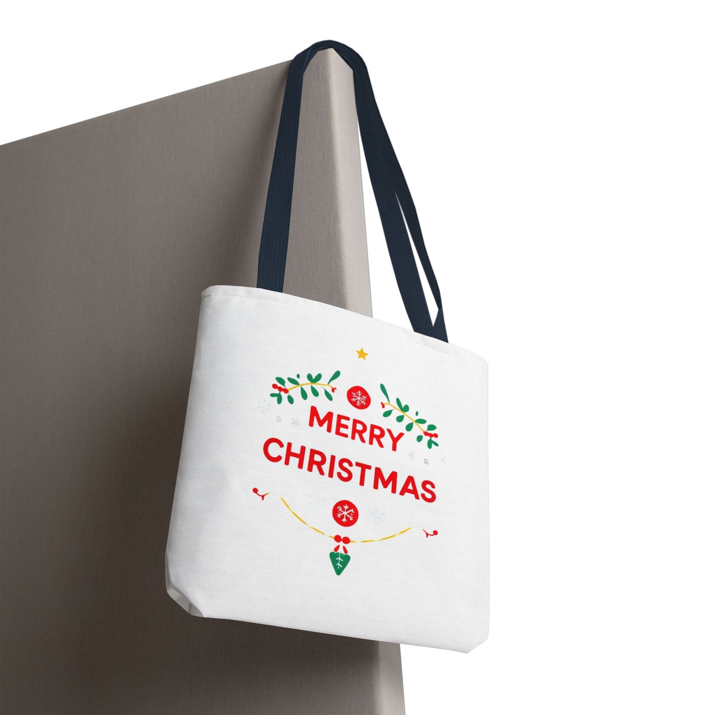 Christmas Tote Bag, Holiday Shopping Bag, Merry Christmas Gift, Seasonal Reusable Bag, Merry & Bright Tote ( customize available)