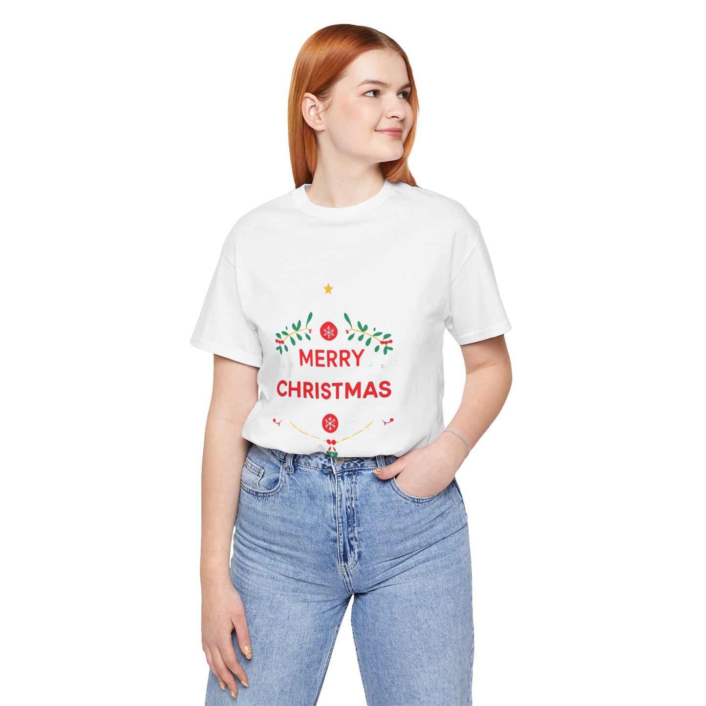 Merry Christmas Unisex Tee, Holiday T-Shirt, Festive Short Sleeve Shirt, Christmas Gift, Seasonal Apparel
