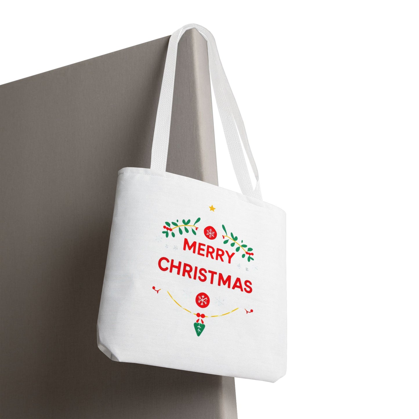 Christmas Tote Bag, Holiday Shopping Bag, Merry Christmas Gift, Seasonal Reusable Bag, Merry & Bright Tote ( customize available)