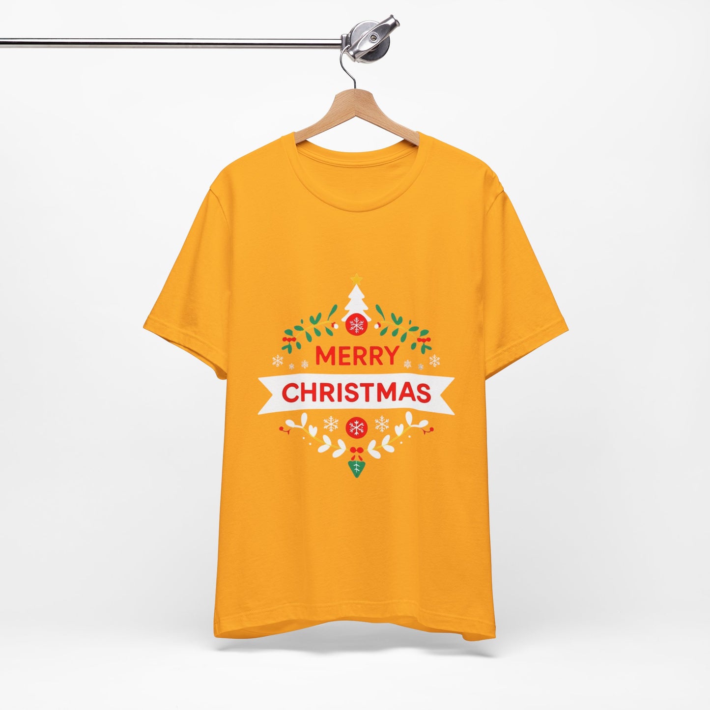 Merry Christmas Unisex Tee, Holiday T-Shirt, Festive Short Sleeve Shirt, Christmas Gift, Seasonal Apparel
