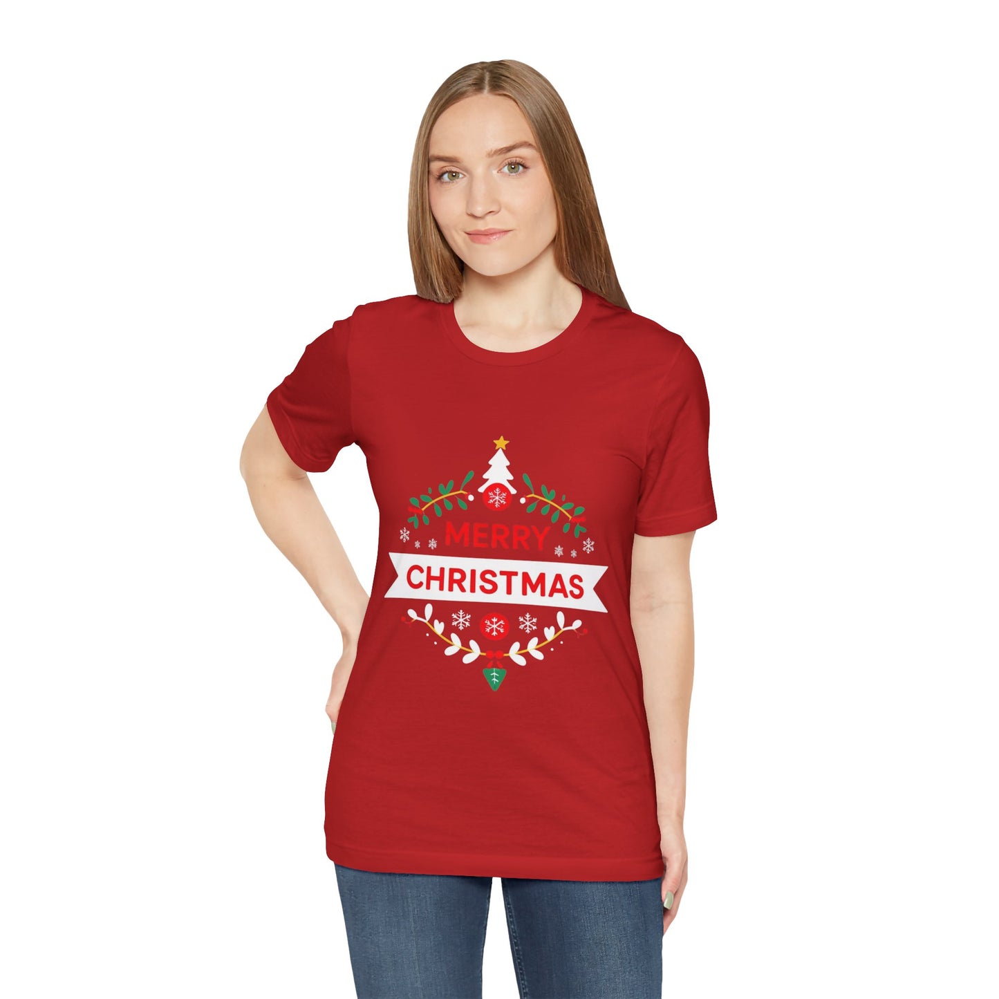 Merry Christmas Unisex Tee, Holiday T-Shirt, Festive Short Sleeve Shirt, Christmas Gift, Seasonal Apparel