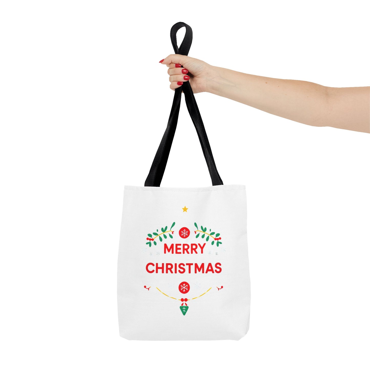 Christmas Tote Bag, Holiday Shopping Bag, Merry Christmas Gift, Seasonal Reusable Bag, Merry & Bright Tote ( customize available)