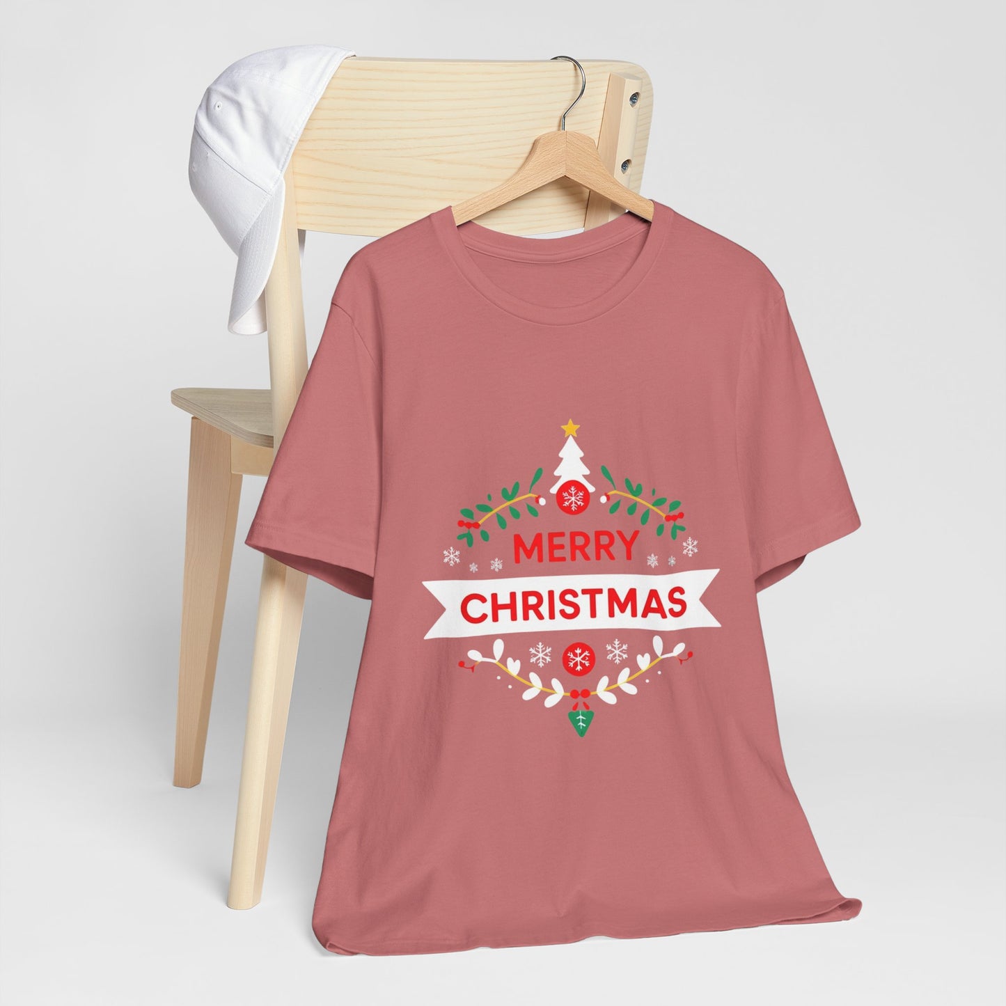 Merry Christmas Unisex Tee, Holiday T-Shirt, Festive Short Sleeve Shirt, Christmas Gift, Seasonal Apparel