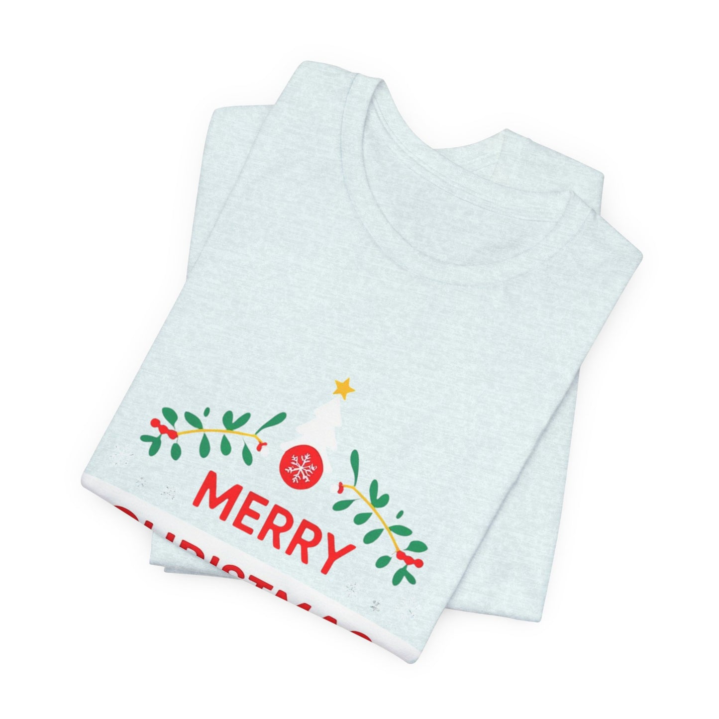 Merry Christmas Unisex Tee, Holiday T-Shirt, Festive Short Sleeve Shirt, Christmas Gift, Seasonal Apparel
