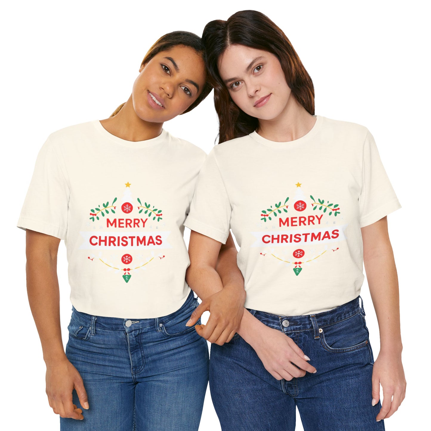 Merry Christmas Unisex Tee, Holiday T-Shirt, Festive Short Sleeve Shirt, Christmas Gift, Seasonal Apparel