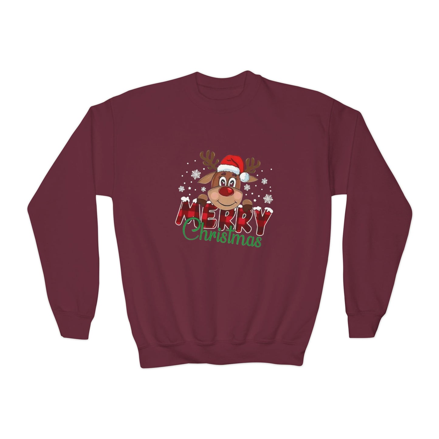Festive Youth Crewneck Sweatshirt with Merry Christmas and Peace, Love, Christmas Designs, Holiday Sweatshirt, Kids Christmas Gift, [...]