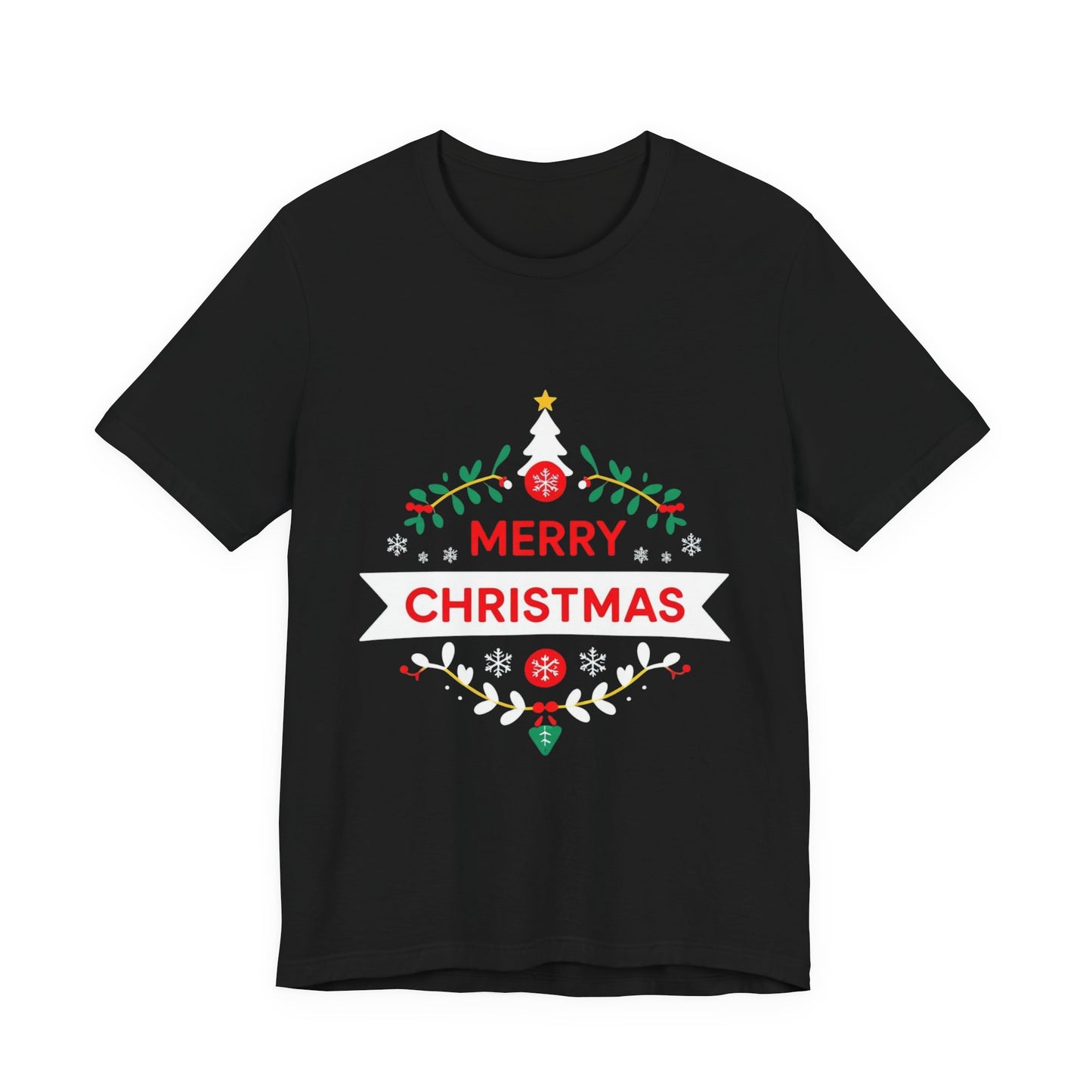 Merry Christmas Unisex Tee, Holiday T-Shirt, Festive Short Sleeve Shirt, Christmas Gift, Seasonal Apparel