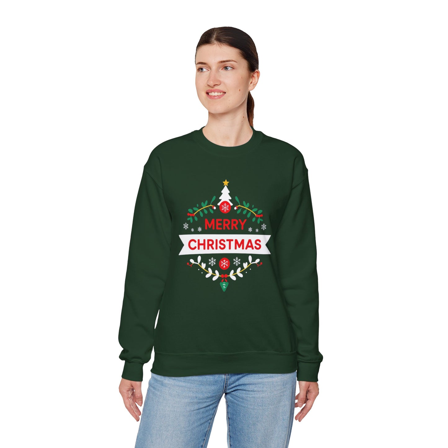 Merry Christmas Unisex Crewneck Sweatshirt, Holiday Sweater, Christmas Gift, Cozy Crewneck, Winter Fashion