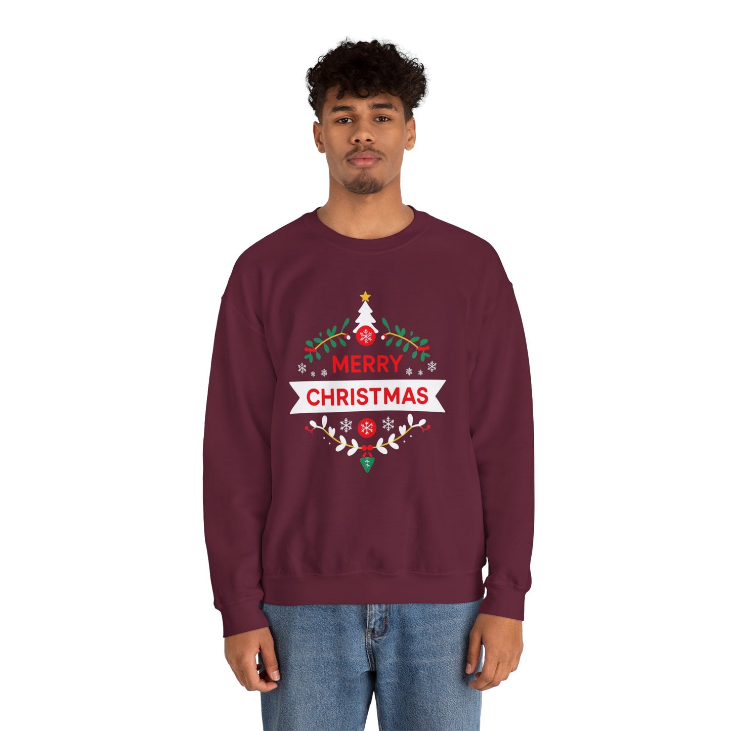 Merry Christmas Unisex Crewneck Sweatshirt, Holiday Sweater, Christmas Gift, Cozy Crewneck, Winter Fashion