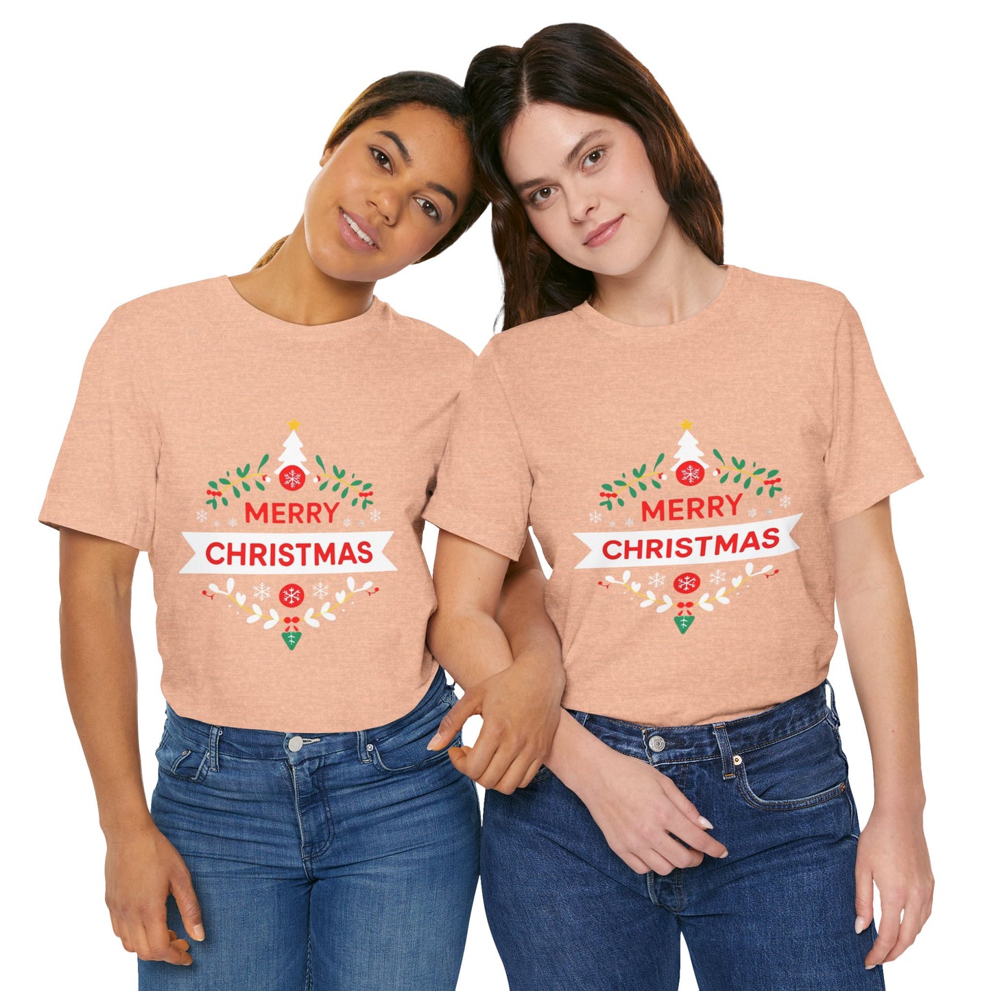 Merry Christmas Unisex Tee, Holiday T-Shirt, Festive Short Sleeve Shirt, Christmas Gift, Seasonal Apparel