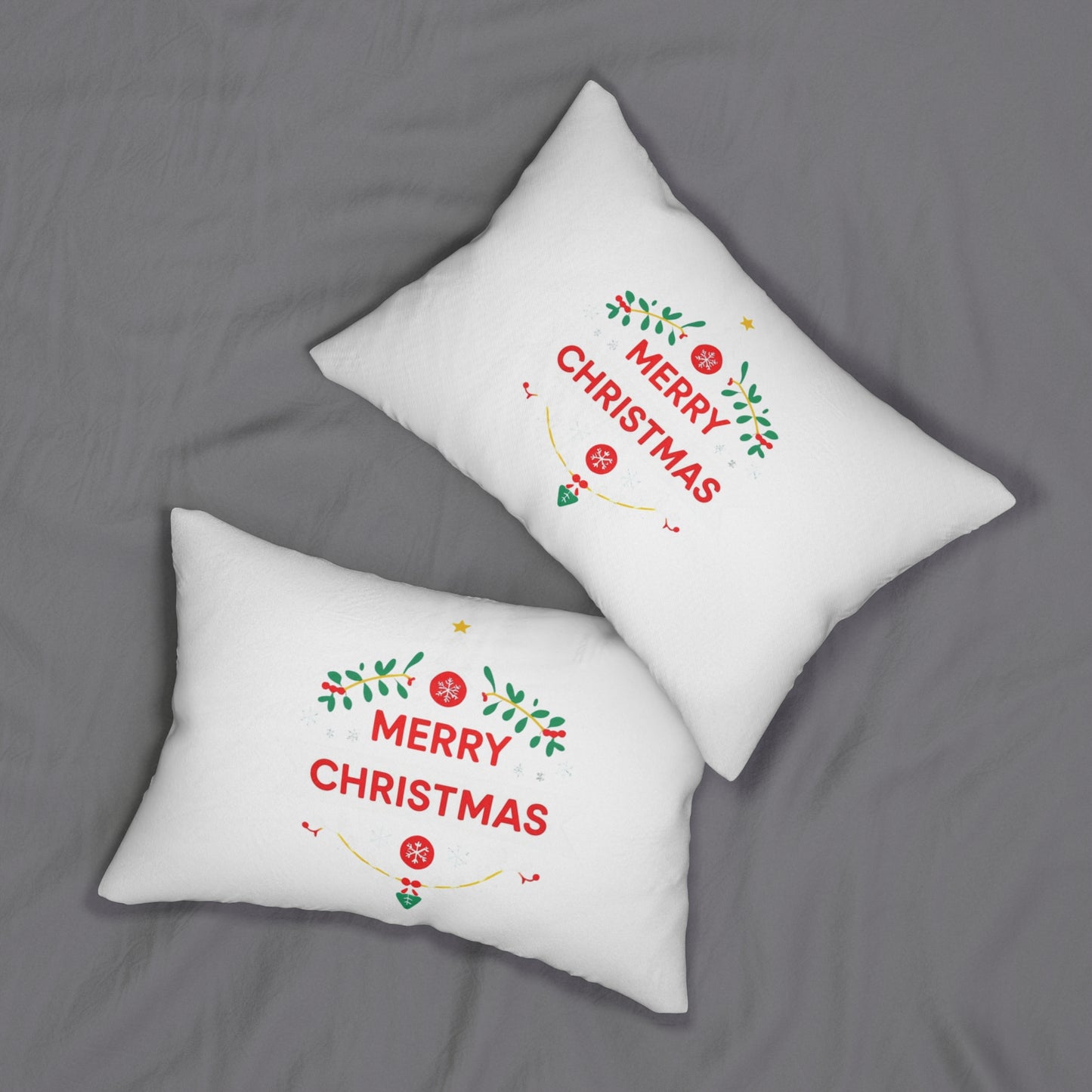 Merry Christmas Lumbar Pillow, Holiday Home Décor, Cozy Living Room Accent, Seasonal Gift, Christmas Decoration
