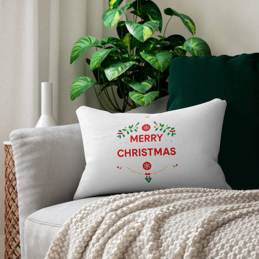 Merry Christmas Lumbar Pillow, Holiday Home Décor, Cozy Living Room Accent, Seasonal Gift, Christmas Decoration