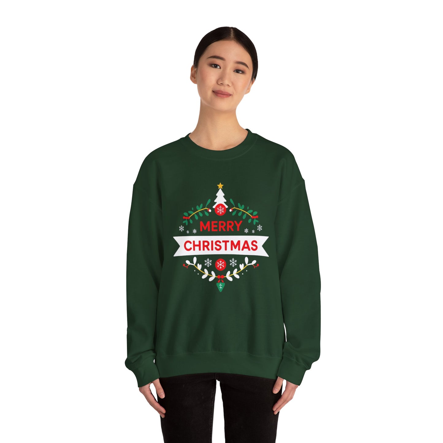 Merry Christmas Unisex Crewneck Sweatshirt, Holiday Sweater, Christmas Gift, Cozy Crewneck, Winter Fashion