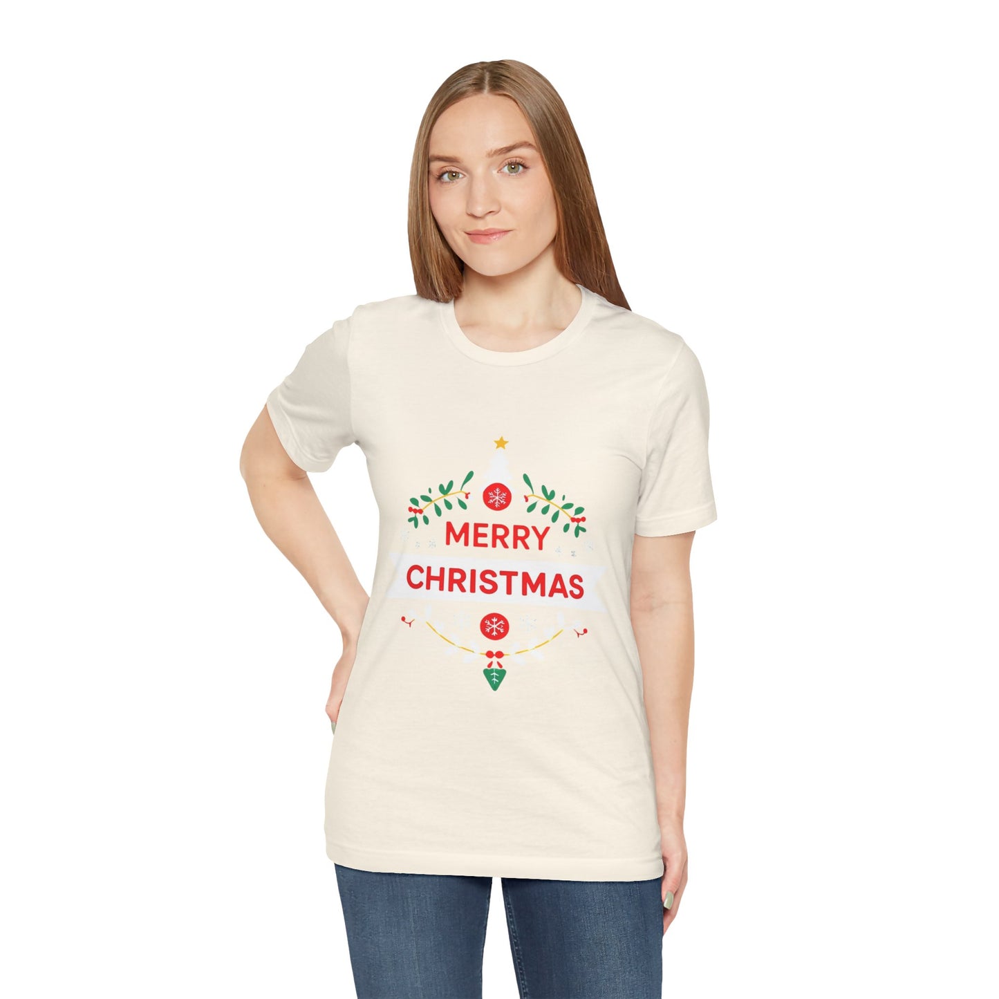 Merry Christmas Unisex Tee, Holiday T-Shirt, Festive Short Sleeve Shirt, Christmas Gift, Seasonal Apparel