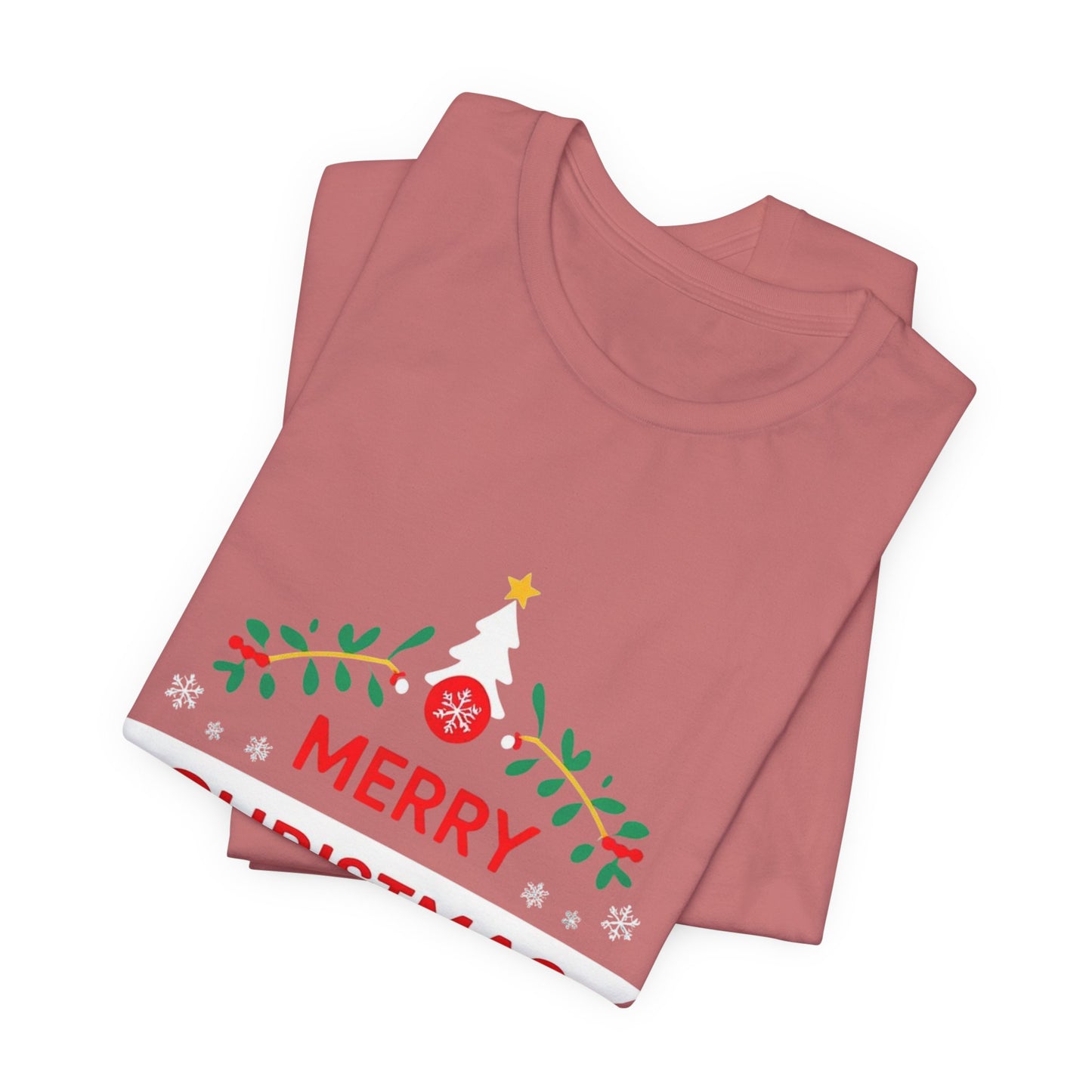 Merry Christmas Unisex Tee, Holiday T-Shirt, Festive Short Sleeve Shirt, Christmas Gift, Seasonal Apparel