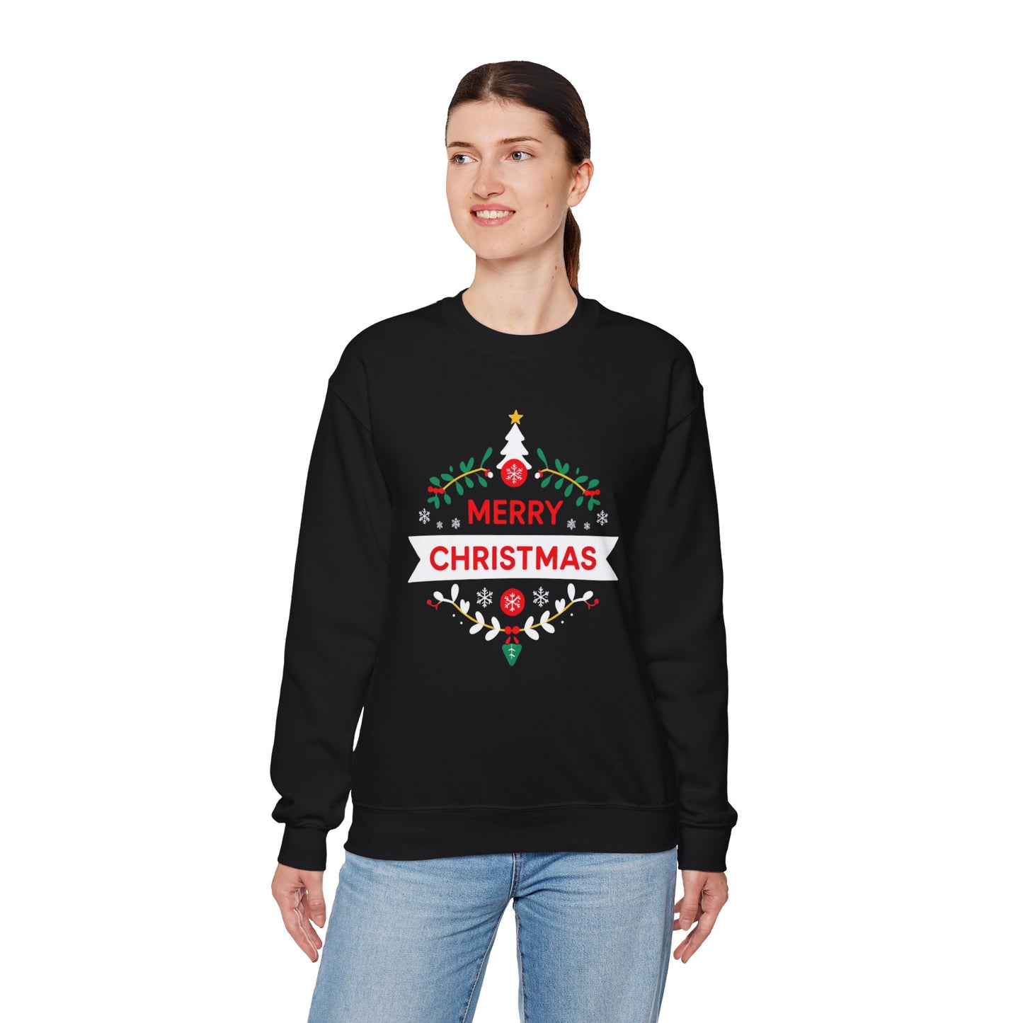 Merry Christmas Unisex Crewneck Sweatshirt, Holiday Sweater, Christmas Gift, Cozy Crewneck, Winter Fashion