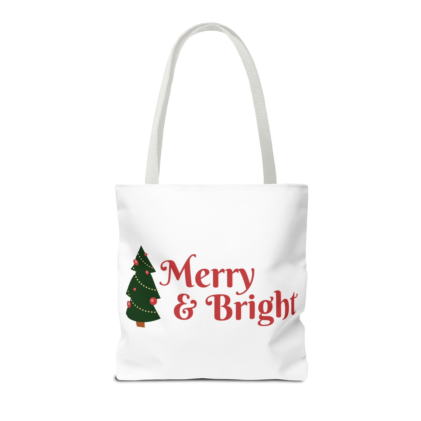 Christmas Tote Bag, Holiday Shopping Bag, Merry Christmas Gift, Seasonal Reusable Bag, Merry & Bright Tote ( customize available)