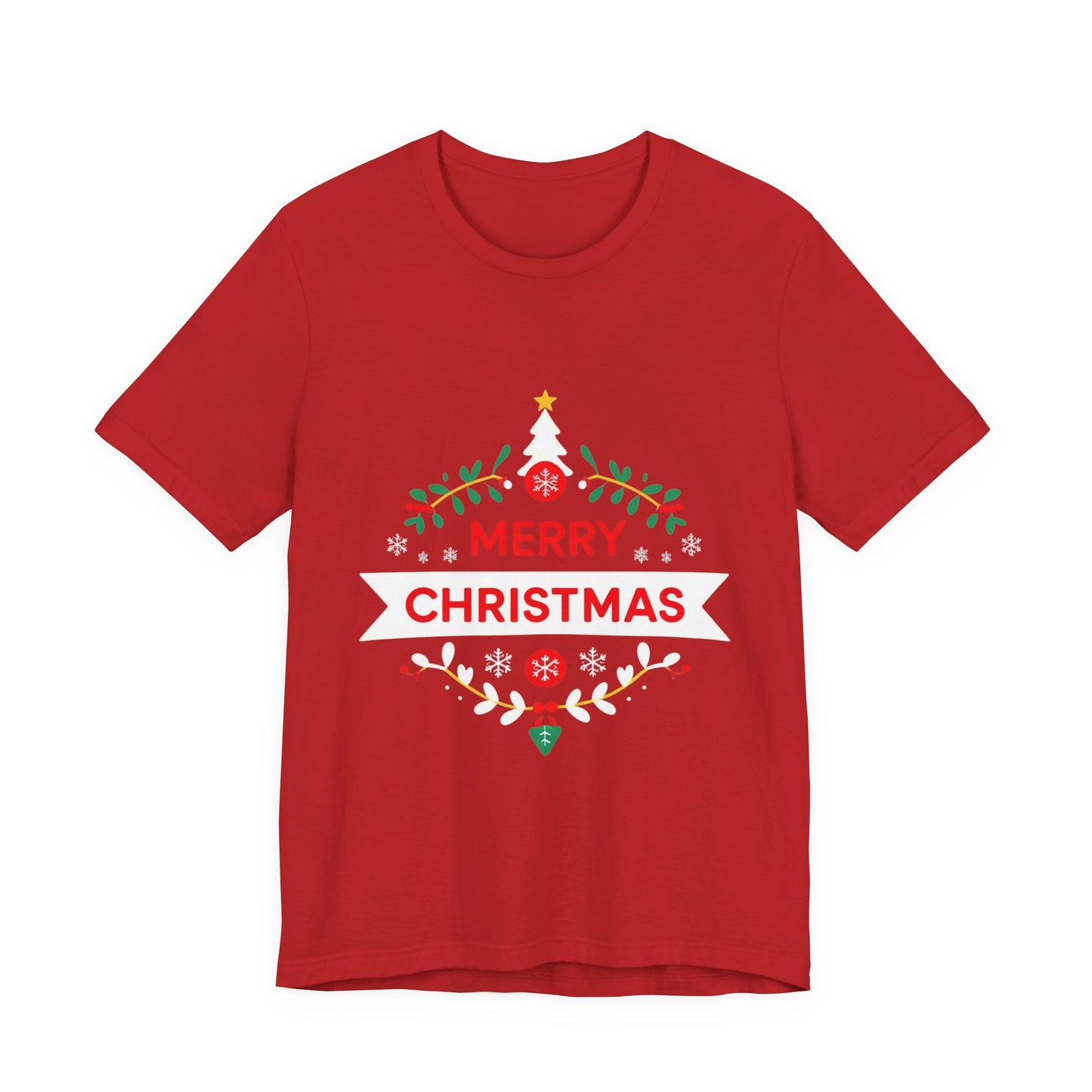 Merry Christmas Unisex Tee, Holiday T-Shirt, Festive Short Sleeve Shirt, Christmas Gift, Seasonal Apparel