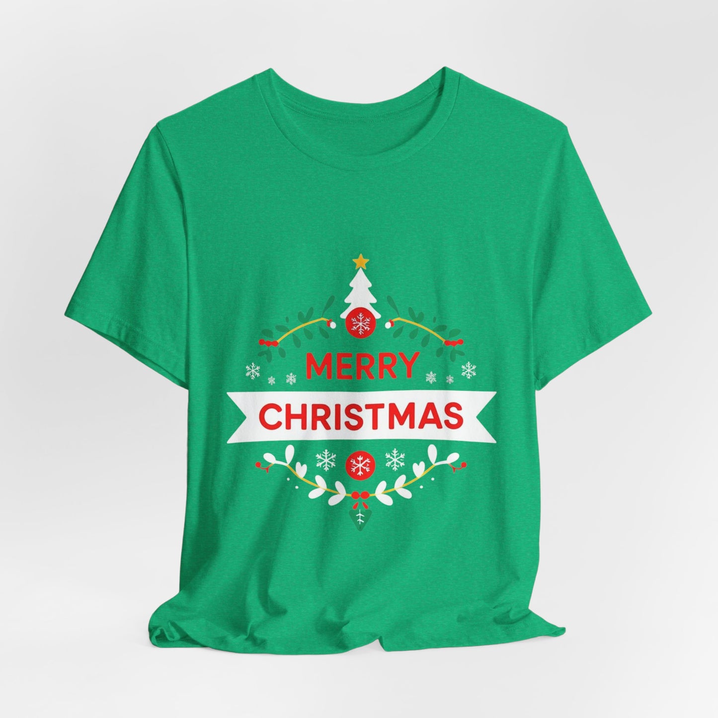 Merry Christmas Unisex Tee, Holiday T-Shirt, Festive Short Sleeve Shirt, Christmas Gift, Seasonal Apparel
