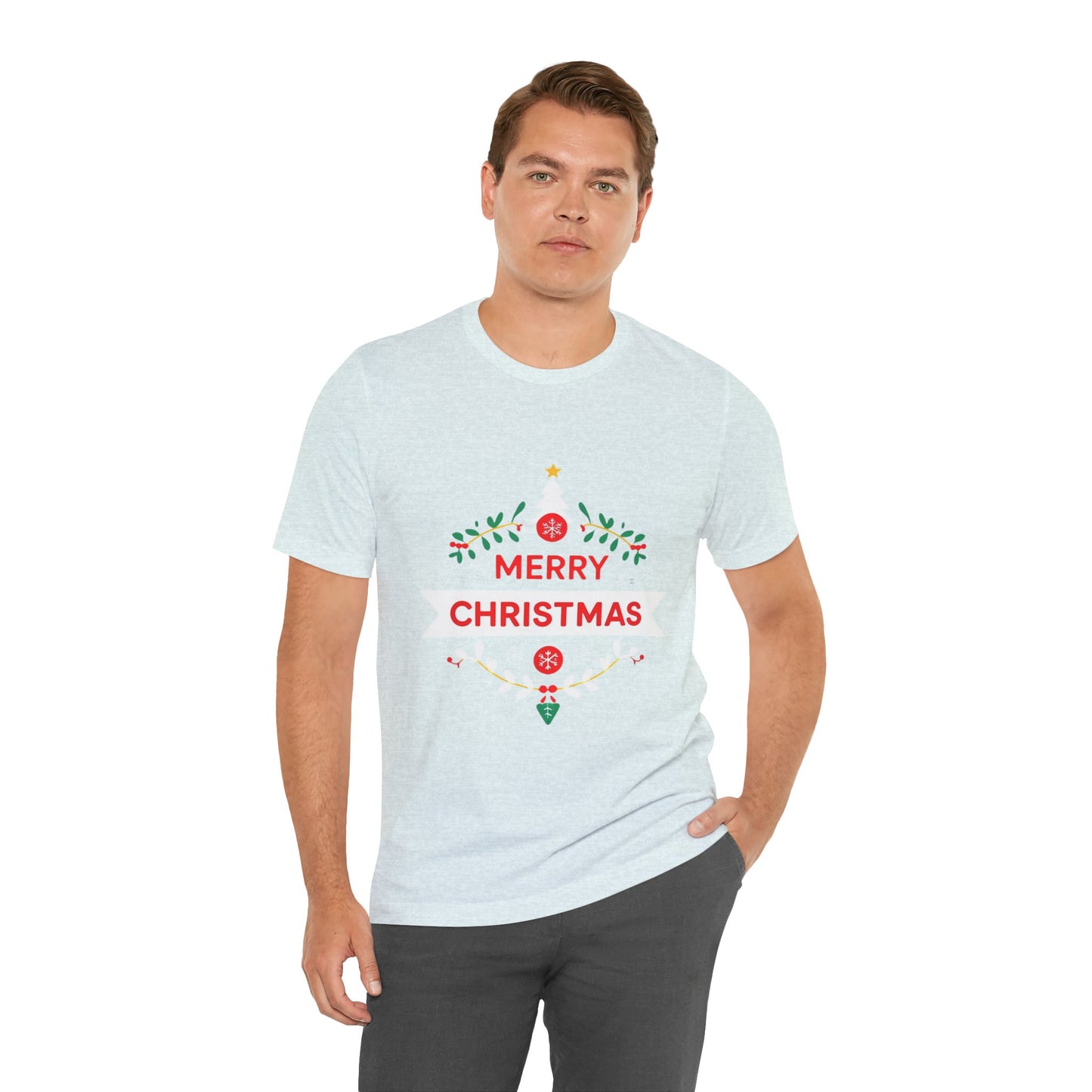 Merry Christmas Unisex Tee, Holiday T-Shirt, Festive Short Sleeve Shirt, Christmas Gift, Seasonal Apparel