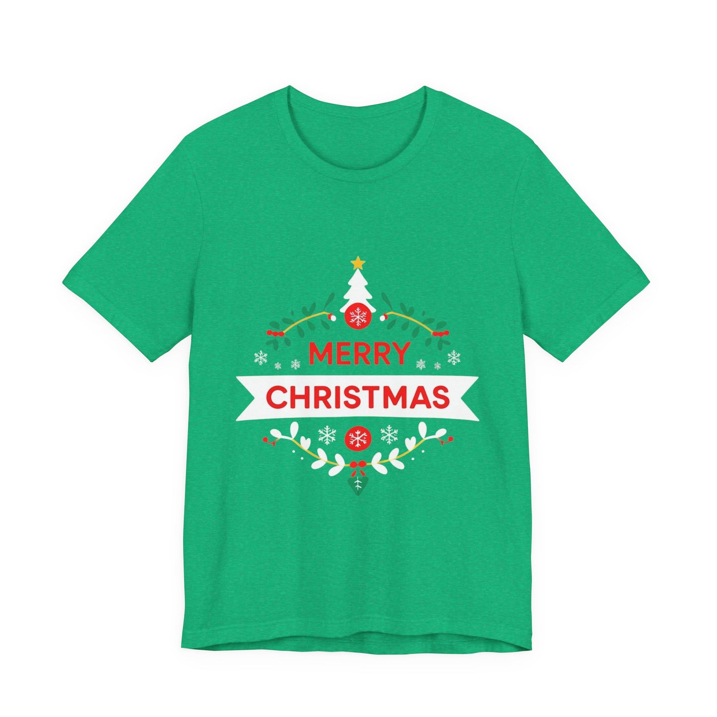 Merry Christmas Unisex Tee, Holiday T-Shirt, Festive Short Sleeve Shirt, Christmas Gift, Seasonal Apparel