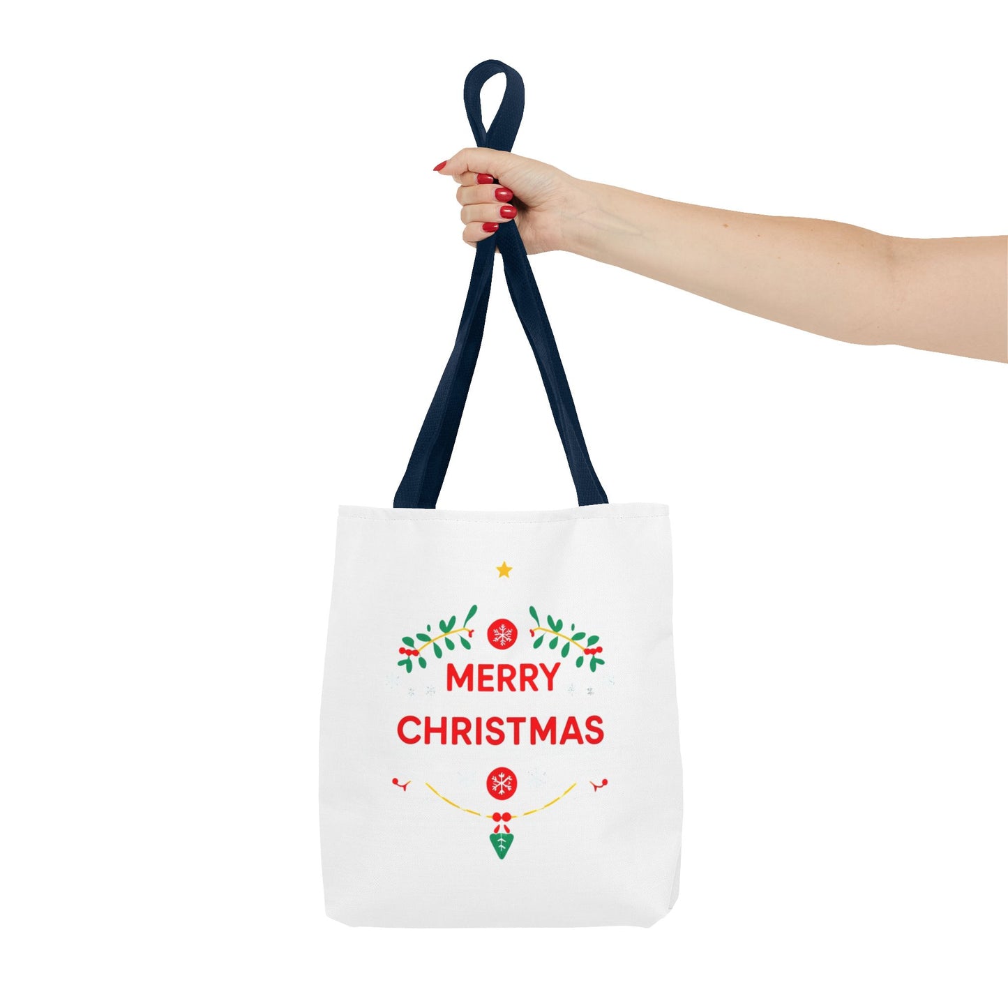 Christmas Tote Bag, Holiday Shopping Bag, Merry Christmas Gift, Seasonal Reusable Bag, Merry & Bright Tote ( customize available)