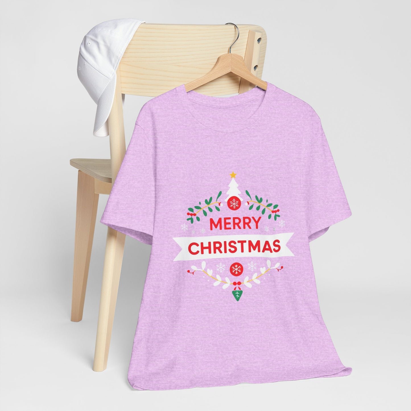 Merry Christmas Unisex Tee, Holiday T-Shirt, Festive Short Sleeve Shirt, Christmas Gift, Seasonal Apparel