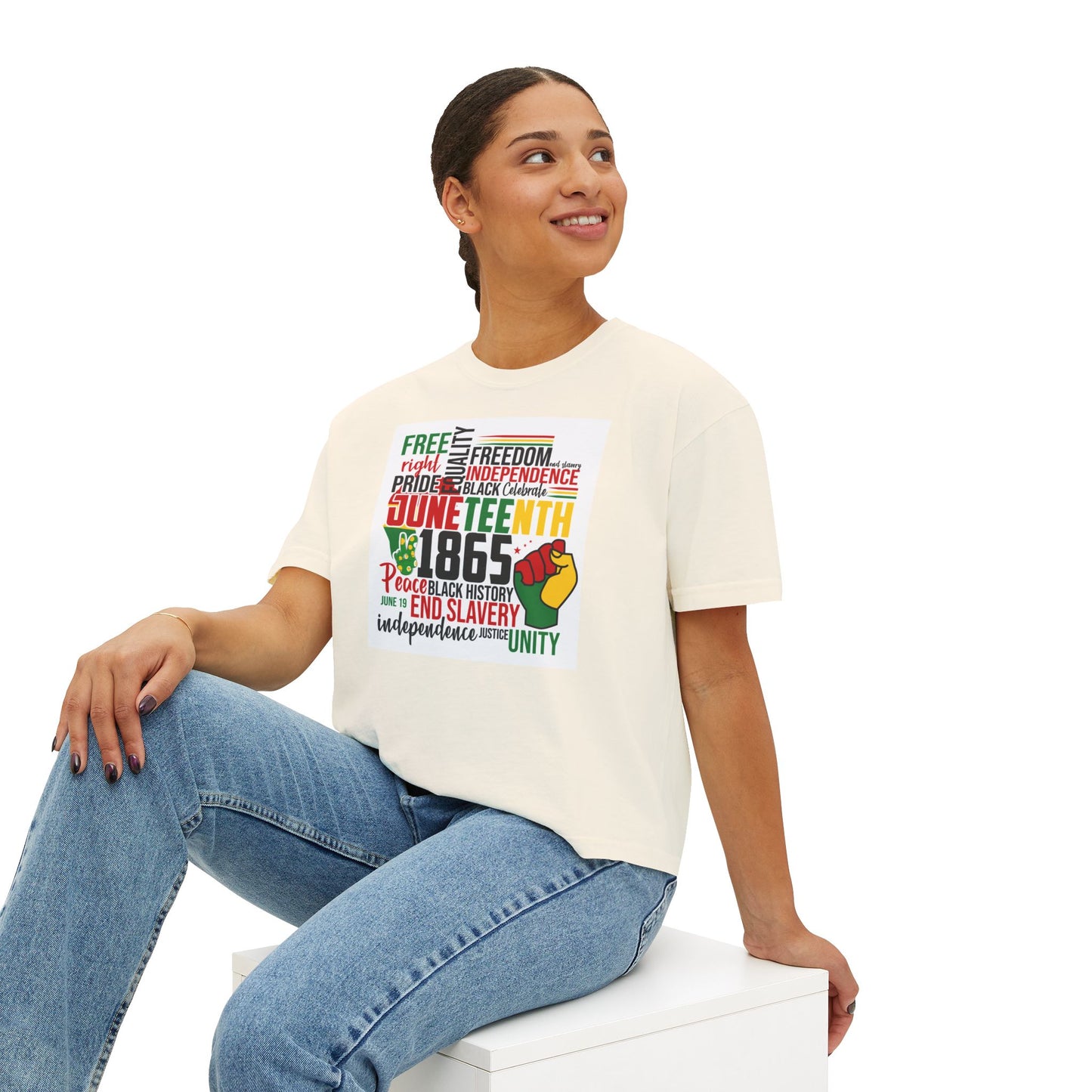 Juneteenth Boxy Tee, Women's Equality T-Shirt, LGBTQ Pride Top, Black History Month Shirt, Freedom and Unity Apparel, Celebratory [...]