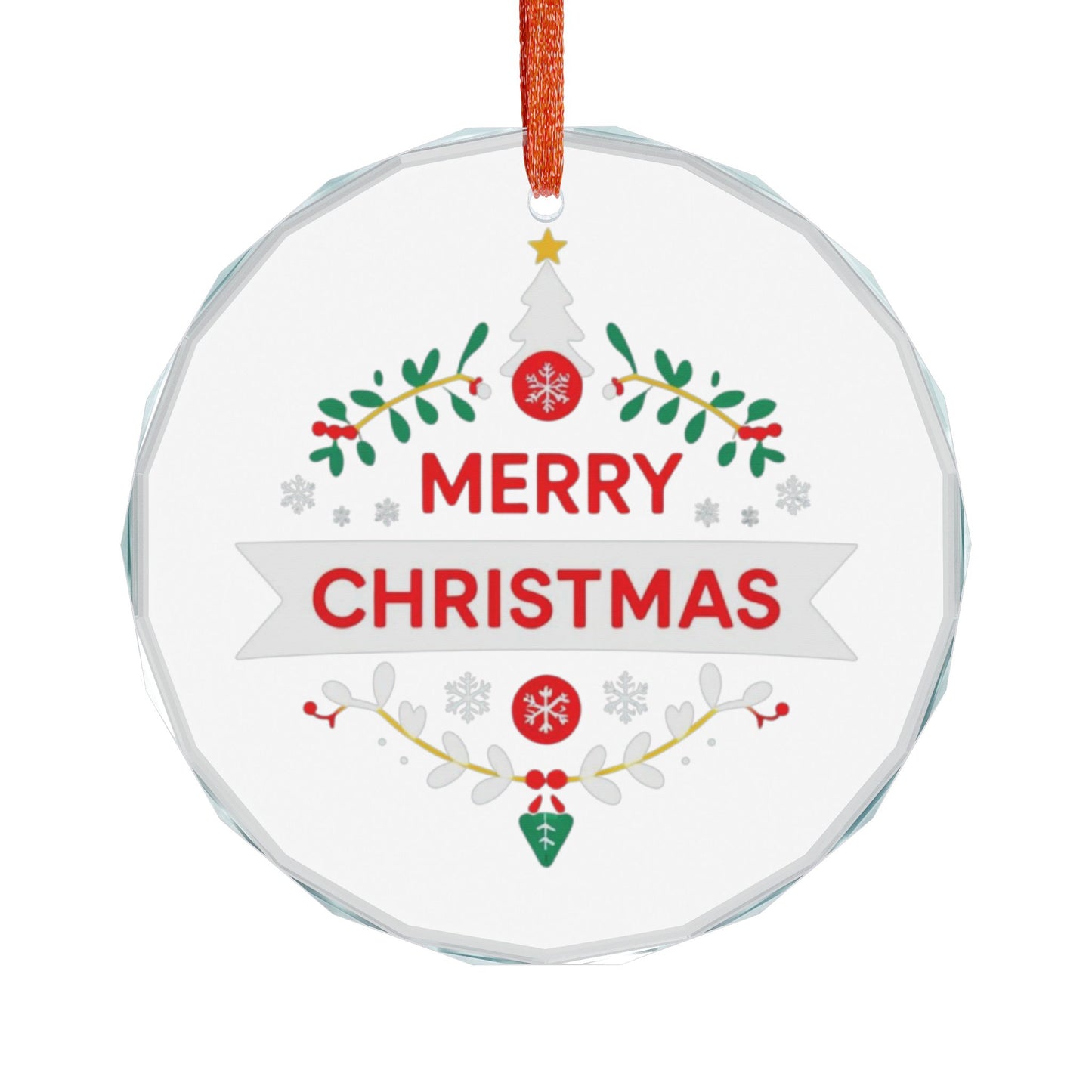 Crystal Glass Ornament - Heart-Shaped Holiday Decor, Merry Christmas Decoration, Holiday Gift, Keepsake, Tree Ornament