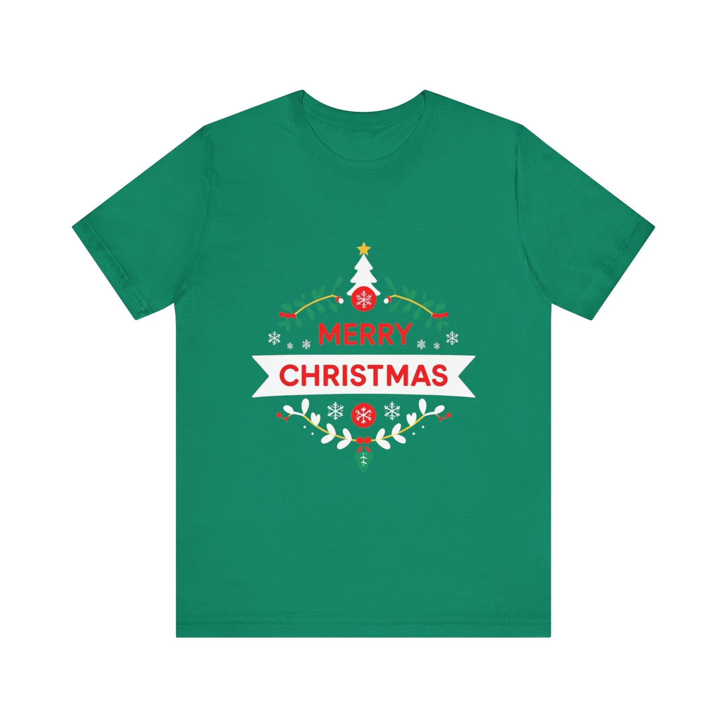 Merry Christmas Unisex Tee, Holiday T-Shirt, Festive Short Sleeve Shirt, Christmas Gift, Seasonal Apparel