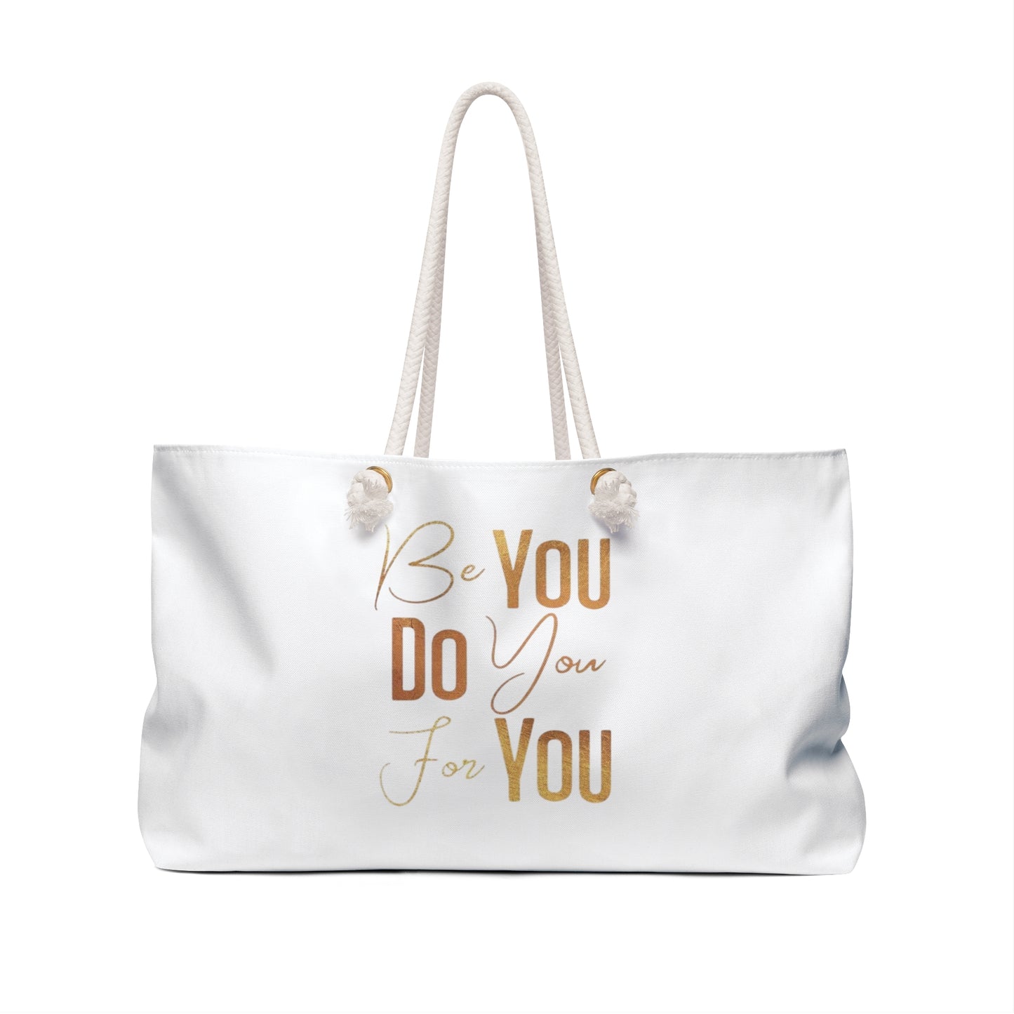 Stylish Weekender Bag for Empowerment and Self-Care, Travel Tote, Beach Bag, Gym Bag, Linen Tote