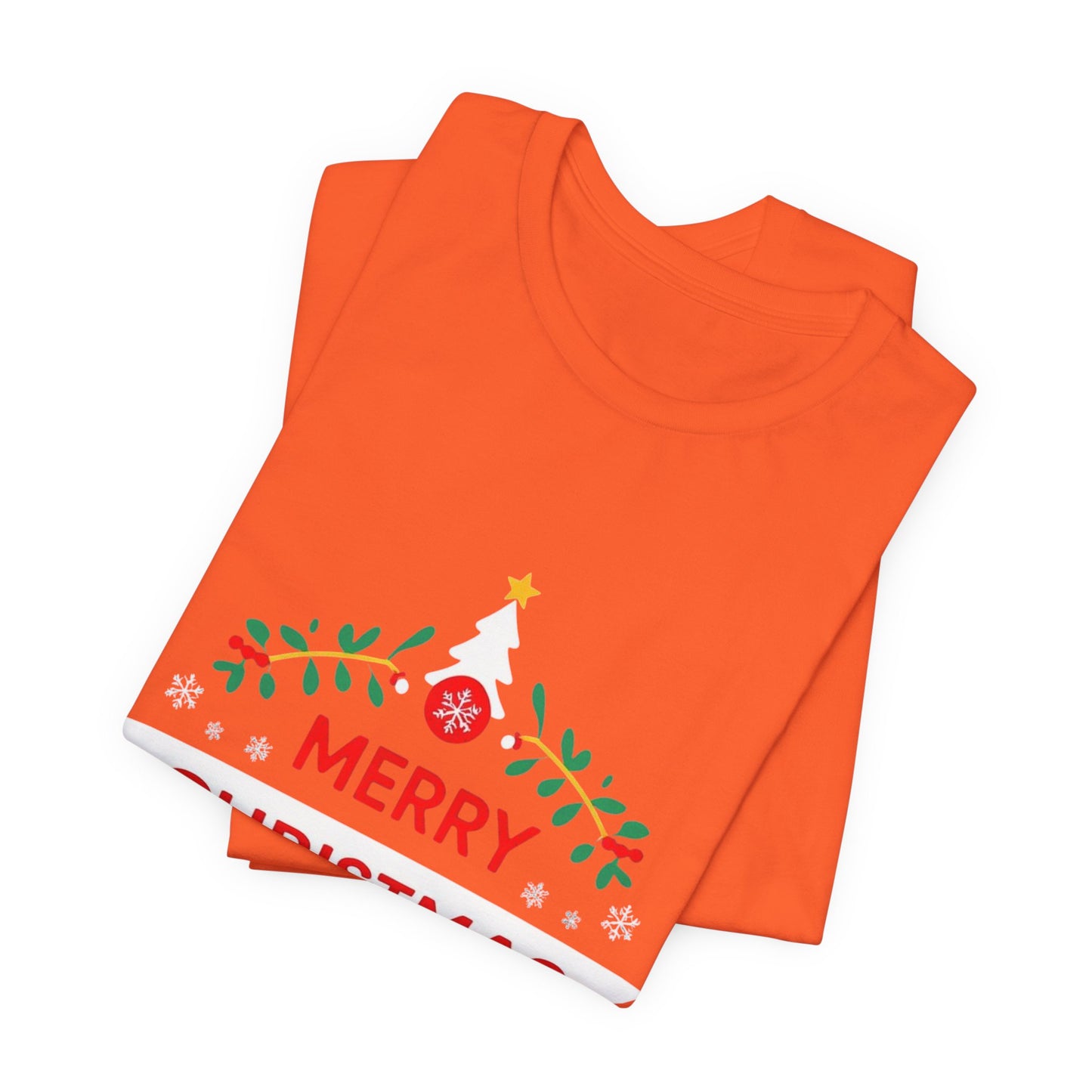 Merry Christmas Unisex Tee, Holiday T-Shirt, Festive Short Sleeve Shirt, Christmas Gift, Seasonal Apparel