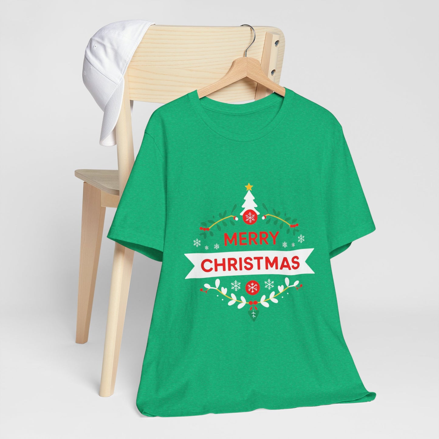Merry Christmas Unisex Tee, Holiday T-Shirt, Festive Short Sleeve Shirt, Christmas Gift, Seasonal Apparel