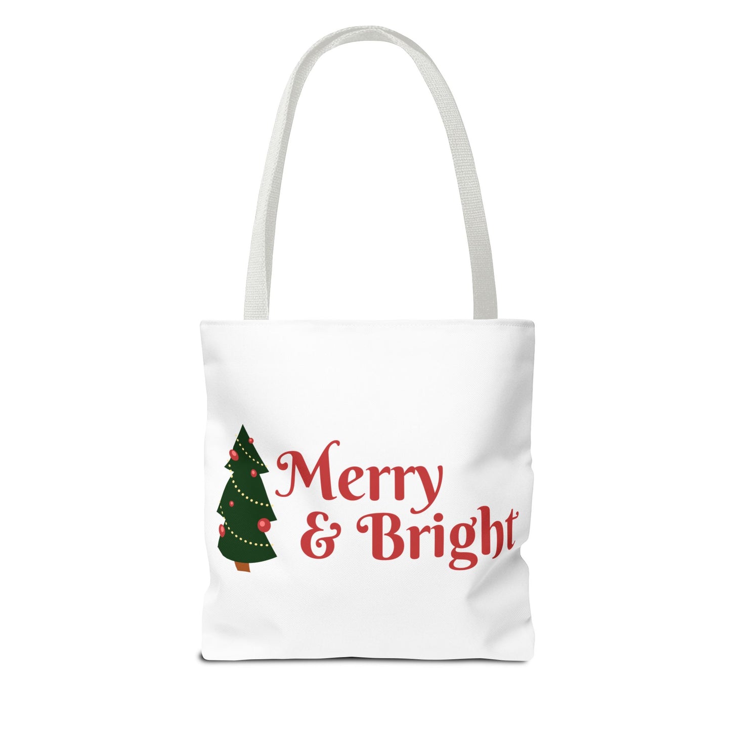 Christmas Tote Bag, Holiday Shopping Bag, Merry Christmas Gift, Seasonal Reusable Bag, Merry & Bright Tote ( customize available)