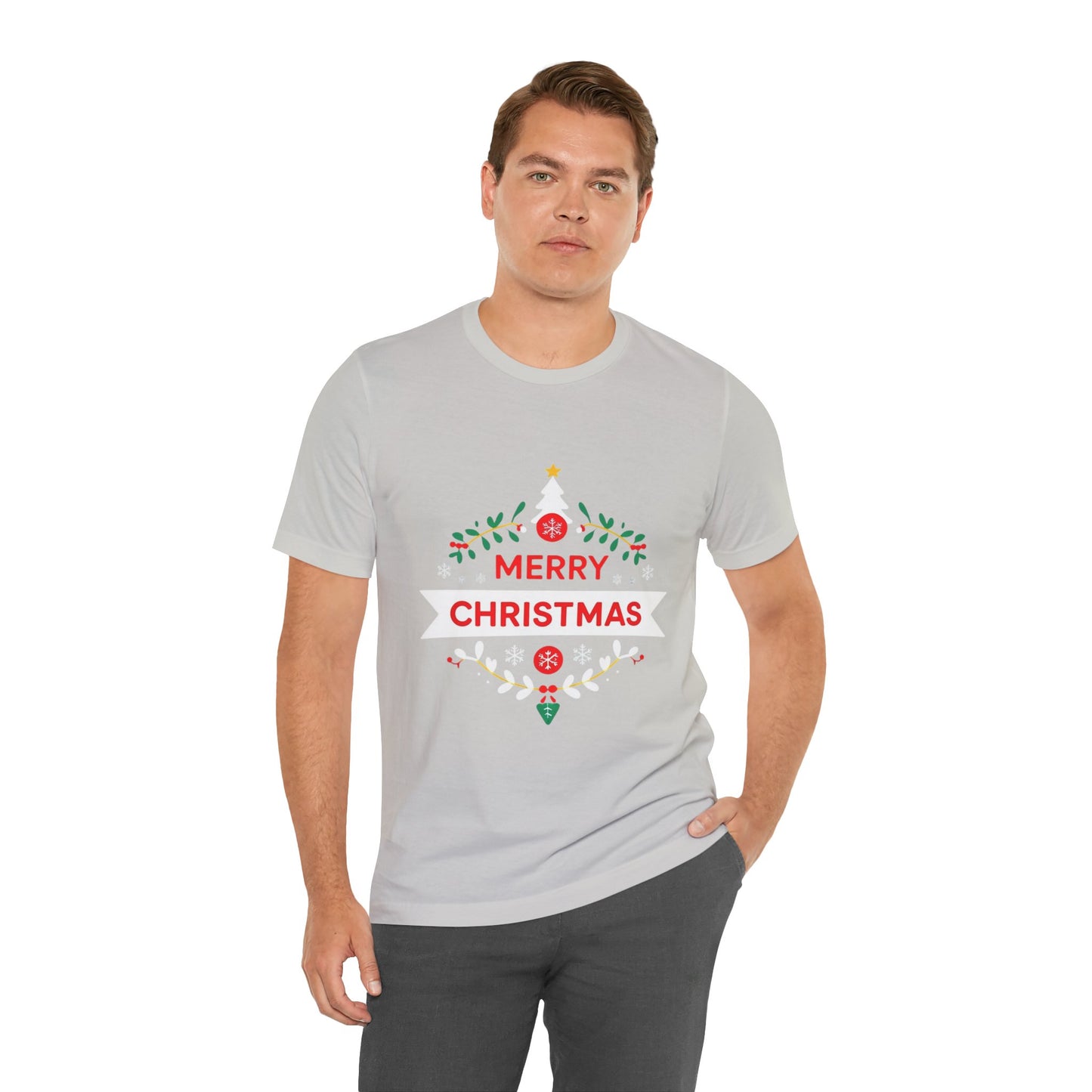 Merry Christmas Unisex Tee, Holiday T-Shirt, Festive Short Sleeve Shirt, Christmas Gift, Seasonal Apparel