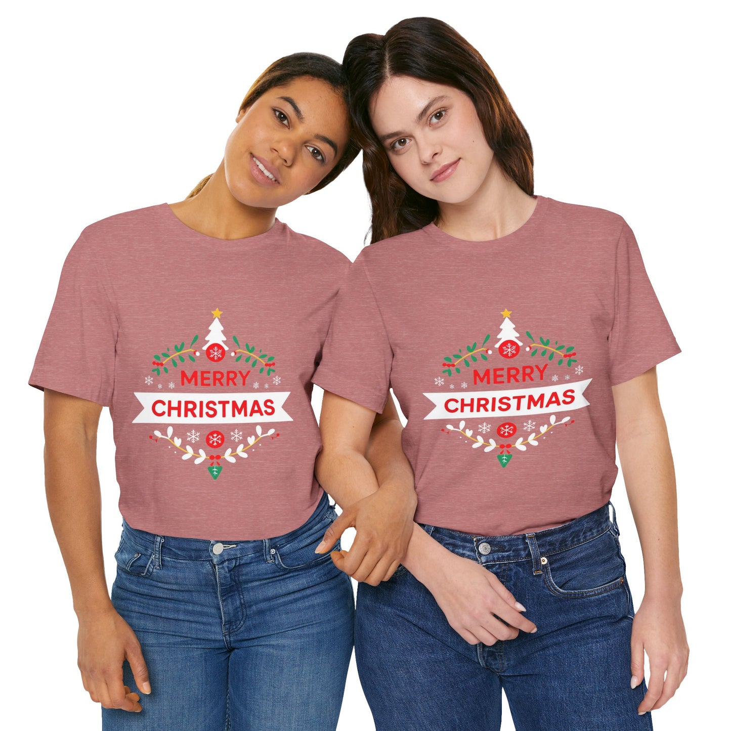Merry Christmas Unisex Tee, Holiday T-Shirt, Festive Short Sleeve Shirt, Christmas Gift, Seasonal Apparel