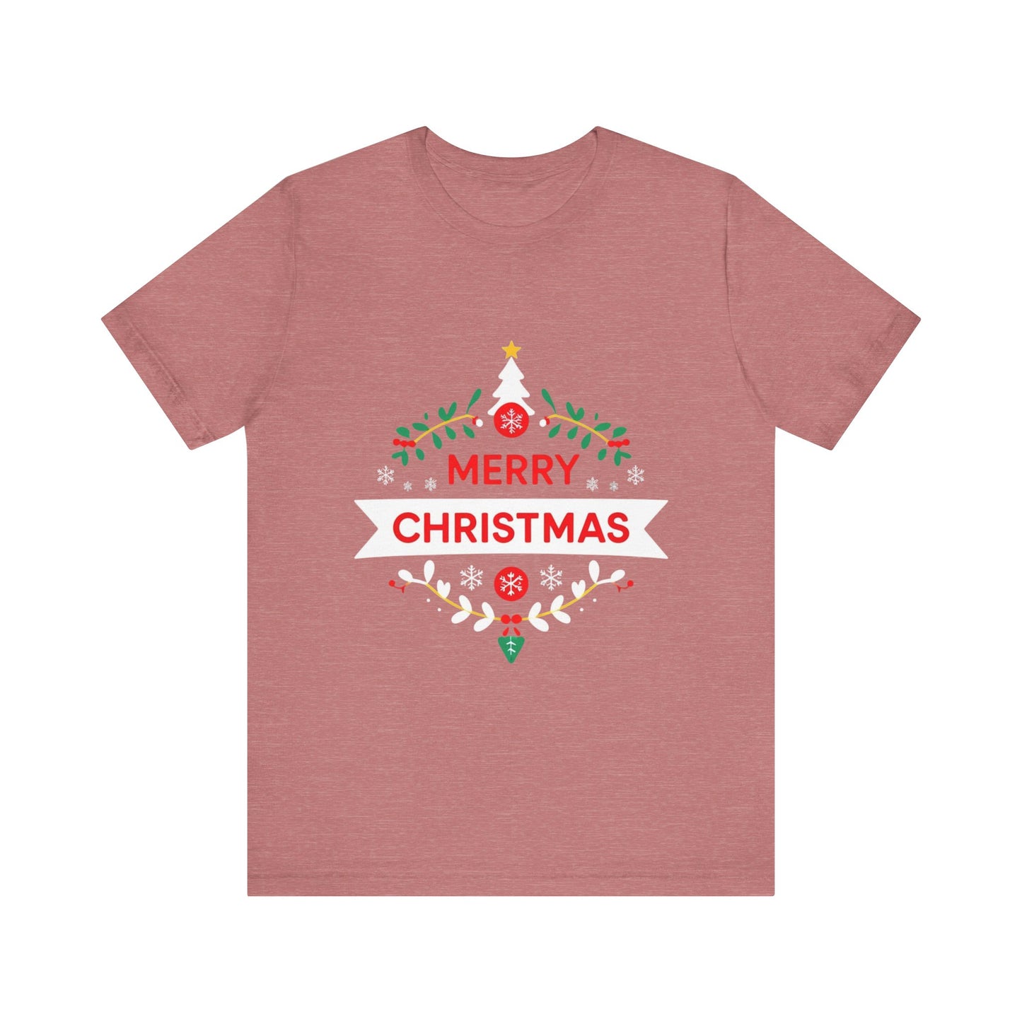 Merry Christmas Unisex Tee, Holiday T-Shirt, Festive Short Sleeve Shirt, Christmas Gift, Seasonal Apparel