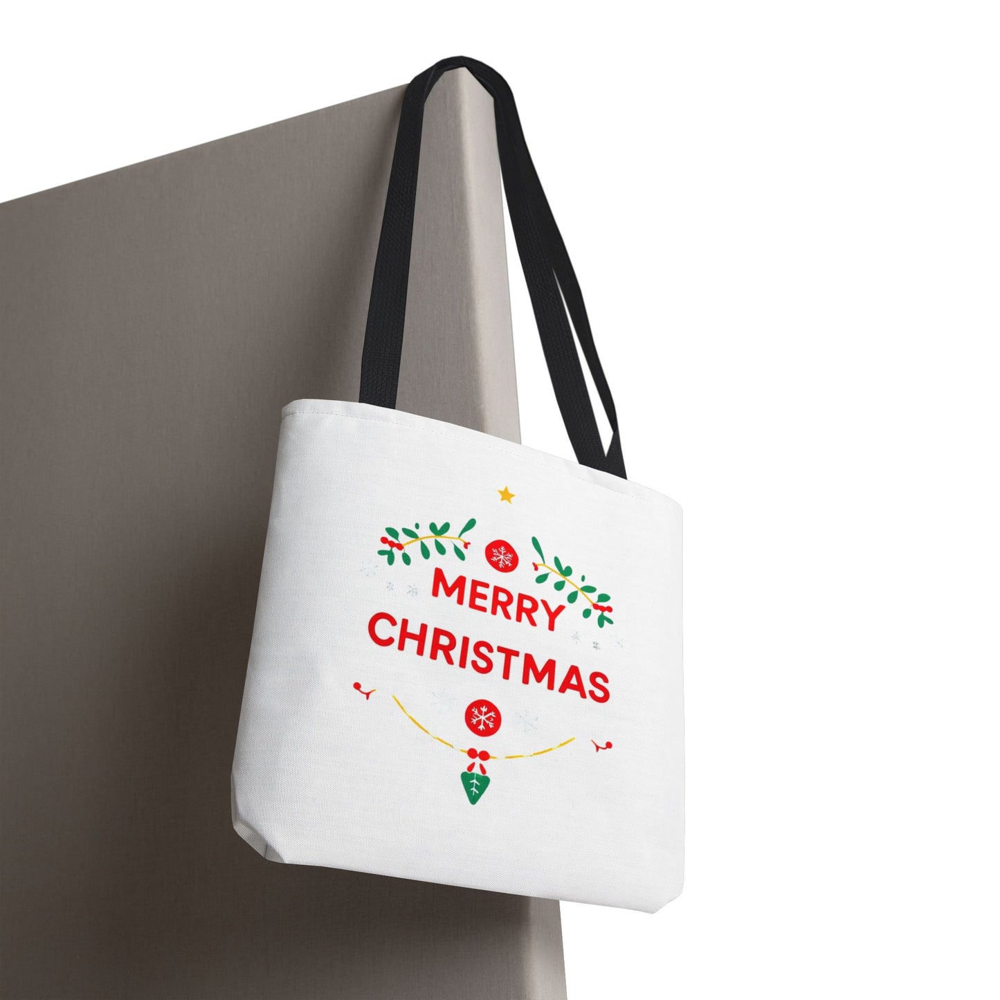 Christmas Tote Bag, Holiday Shopping Bag, Merry Christmas Gift, Seasonal Reusable Bag, Merry & Bright Tote ( customize available)