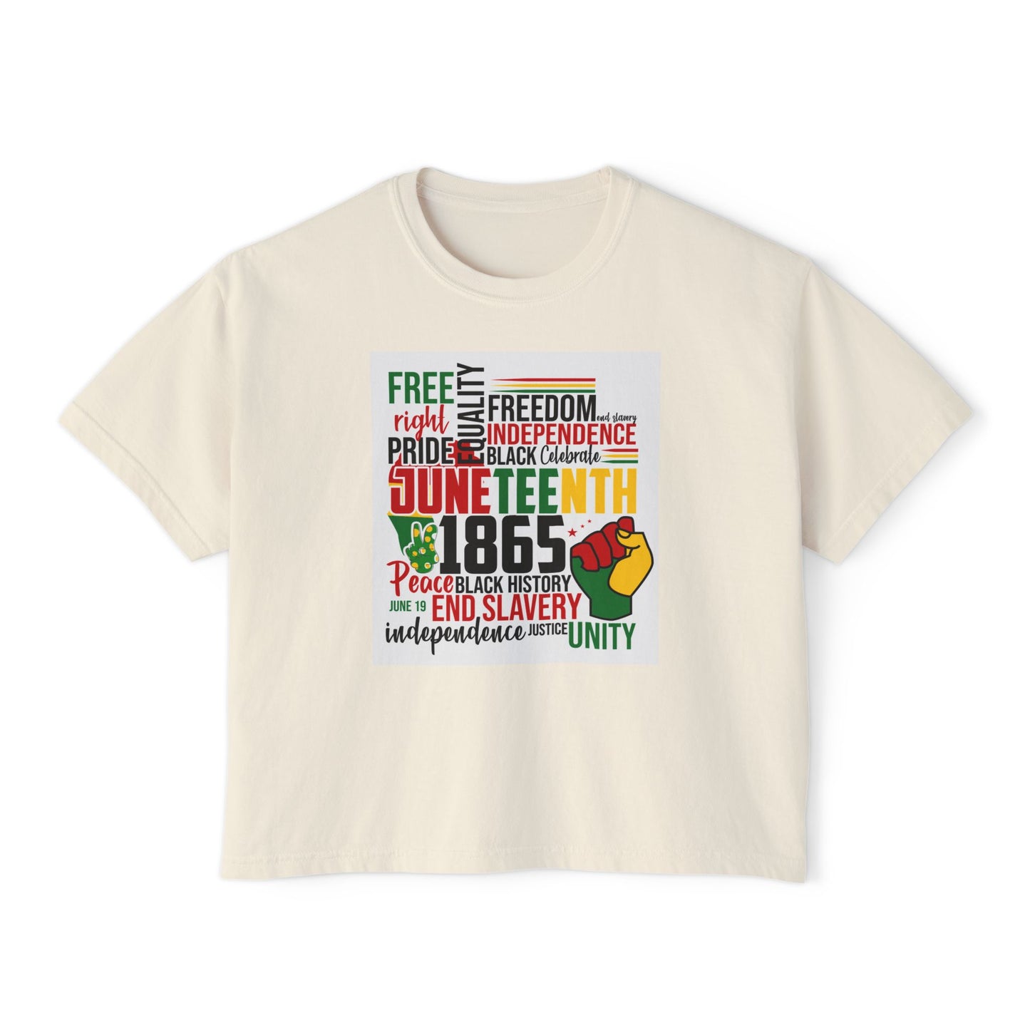Juneteenth Boxy Tee, Women's Equality T-Shirt, LGBTQ Pride Top, Black History Month Shirt, Freedom and Unity Apparel, Celebratory [...]