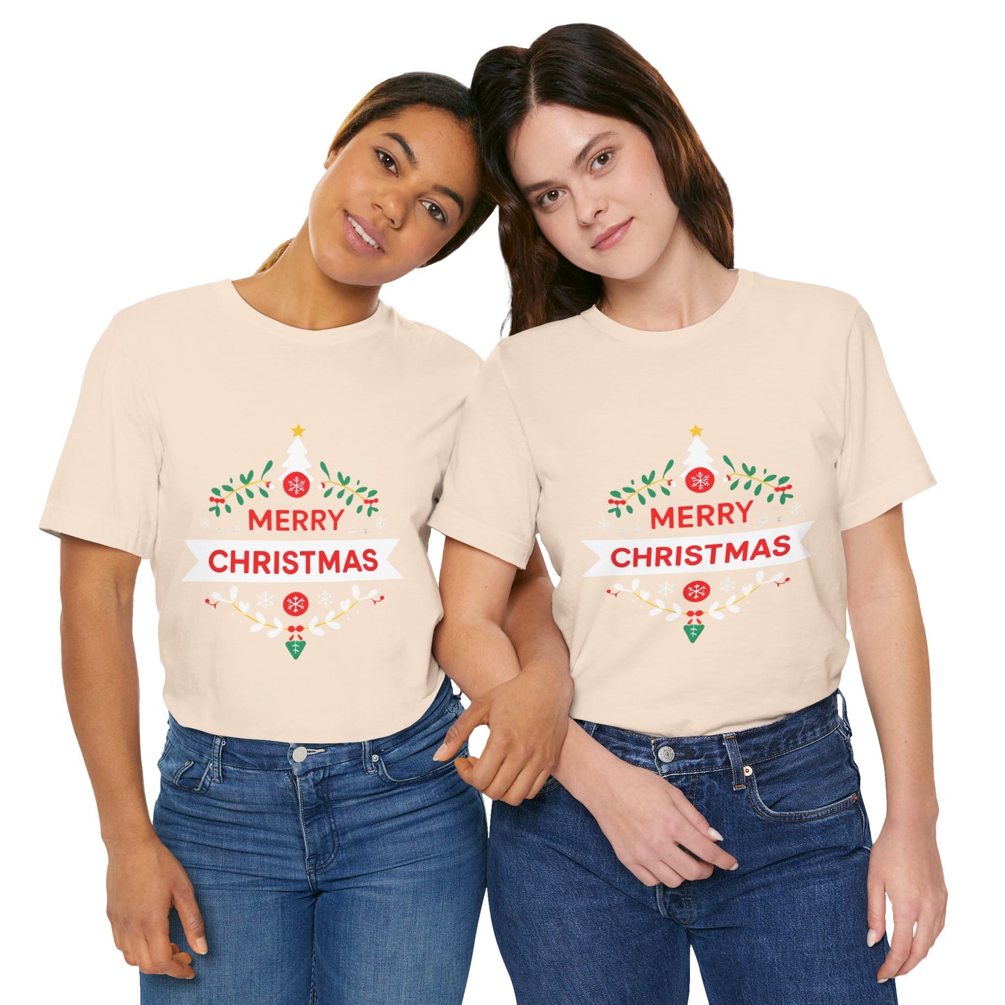 Merry Christmas Unisex Tee, Holiday T-Shirt, Festive Short Sleeve Shirt, Christmas Gift, Seasonal Apparel