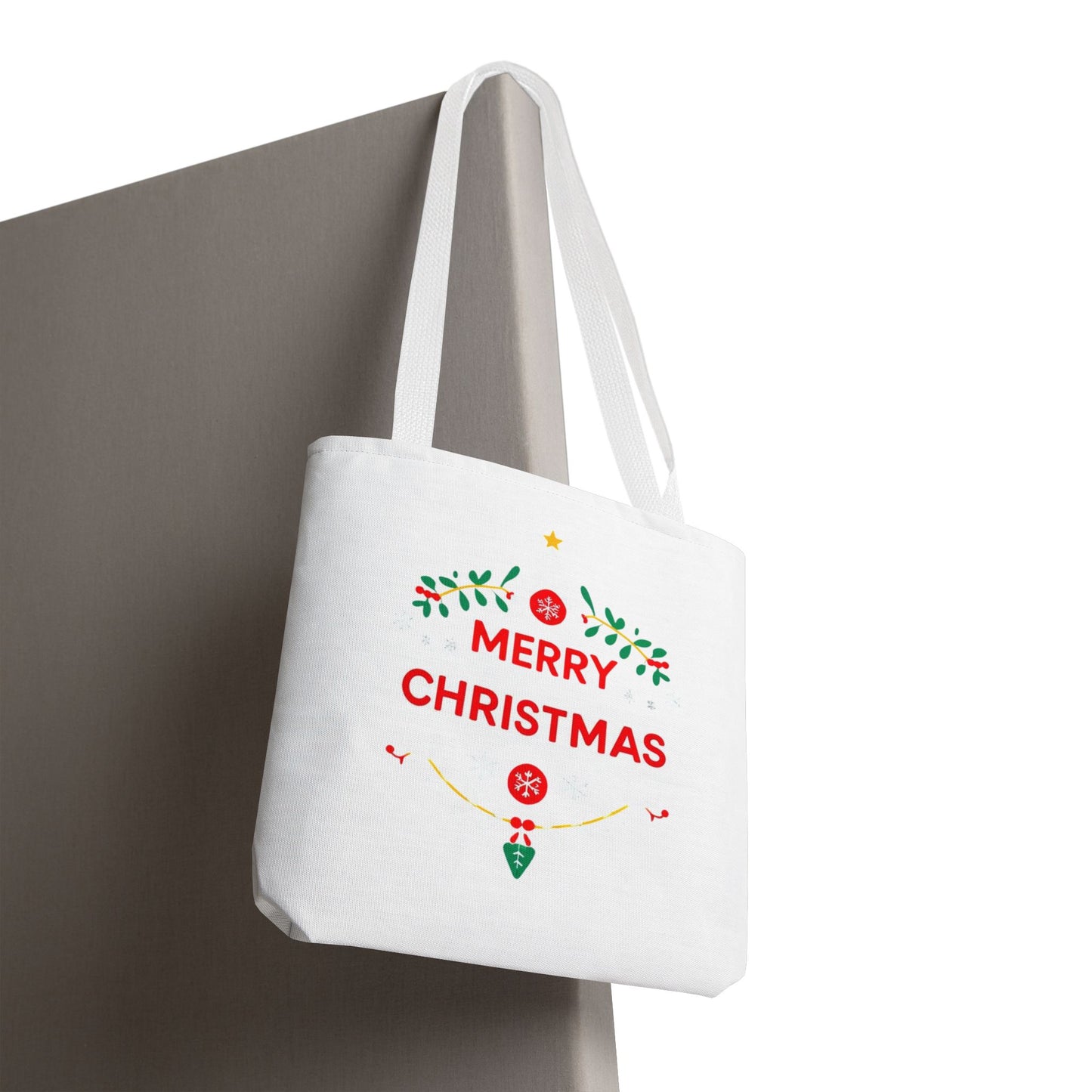 Christmas Tote Bag, Holiday Shopping Bag, Merry Christmas Gift, Seasonal Reusable Bag, Merry & Bright Tote ( customize available)